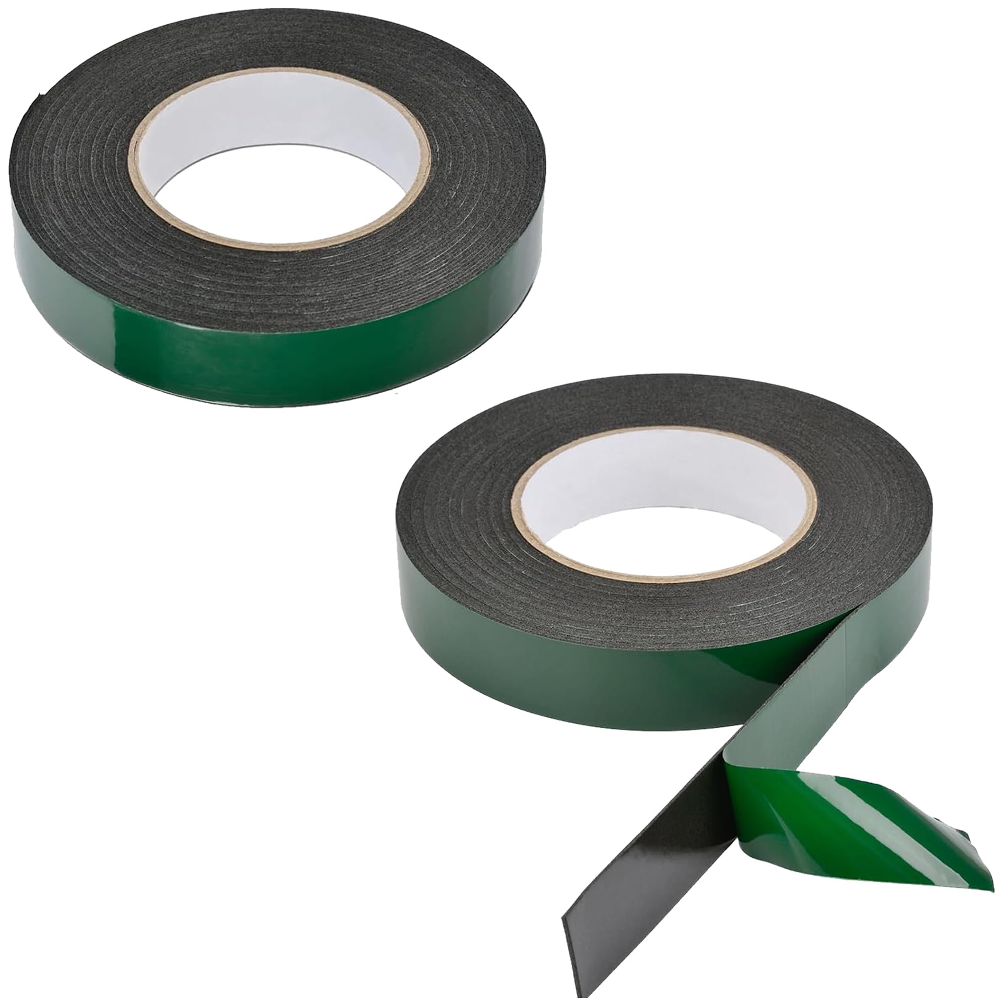 Ltarnx Double Sided Foam Tape 20m x 10mm, 2 Rolls Black Sponge Mounting Tape, Water Resistant Adhesive for Car Trims, Number Plates, LED Strips and Home Decoration