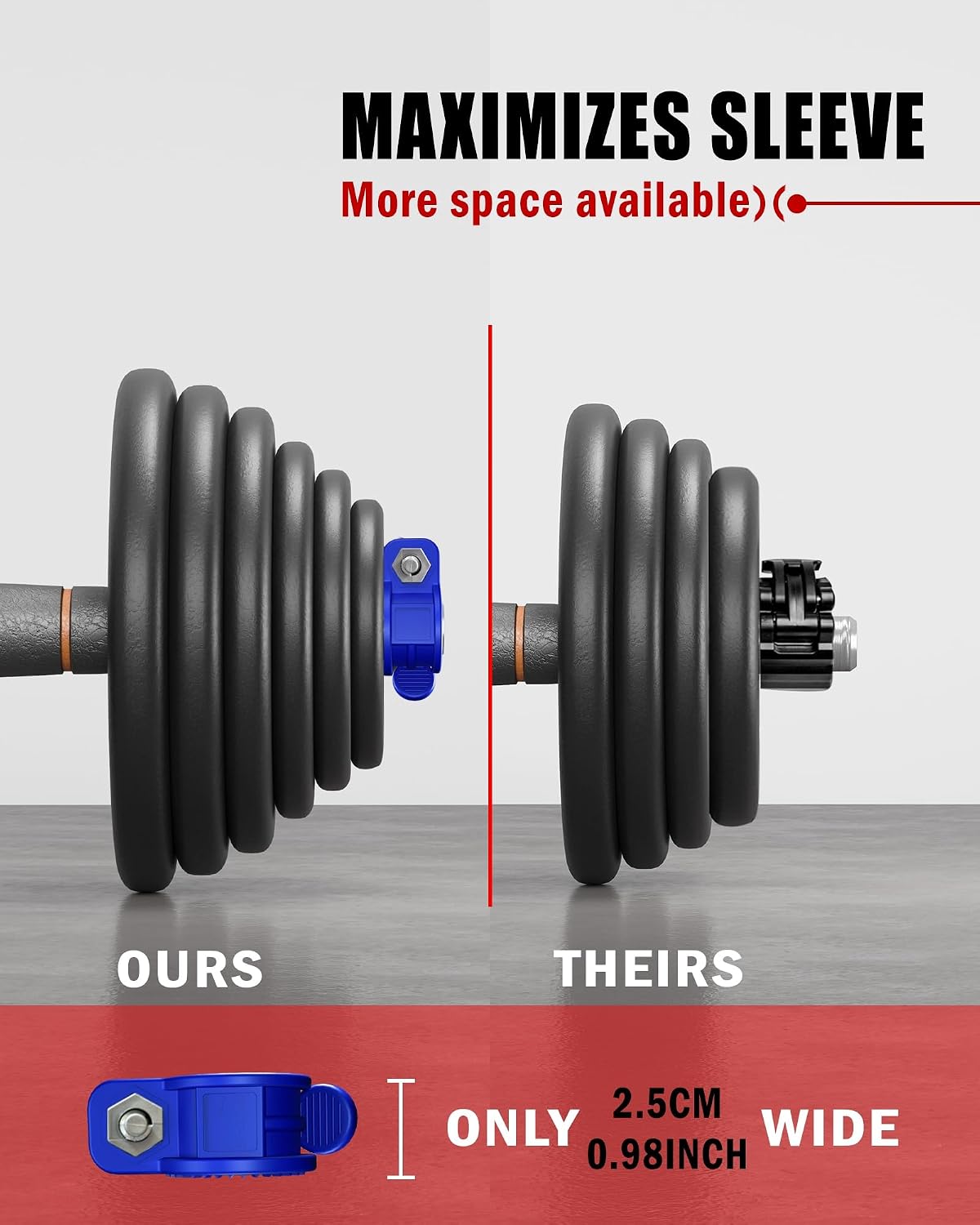 Mini Barbell Clips 1 inch I Multi-Size Adjustable Barbell Collar I 1 inch Barbell ClampsIQuick Release Weight Clips Pair of Locking for Dumbbell Bar image 4
