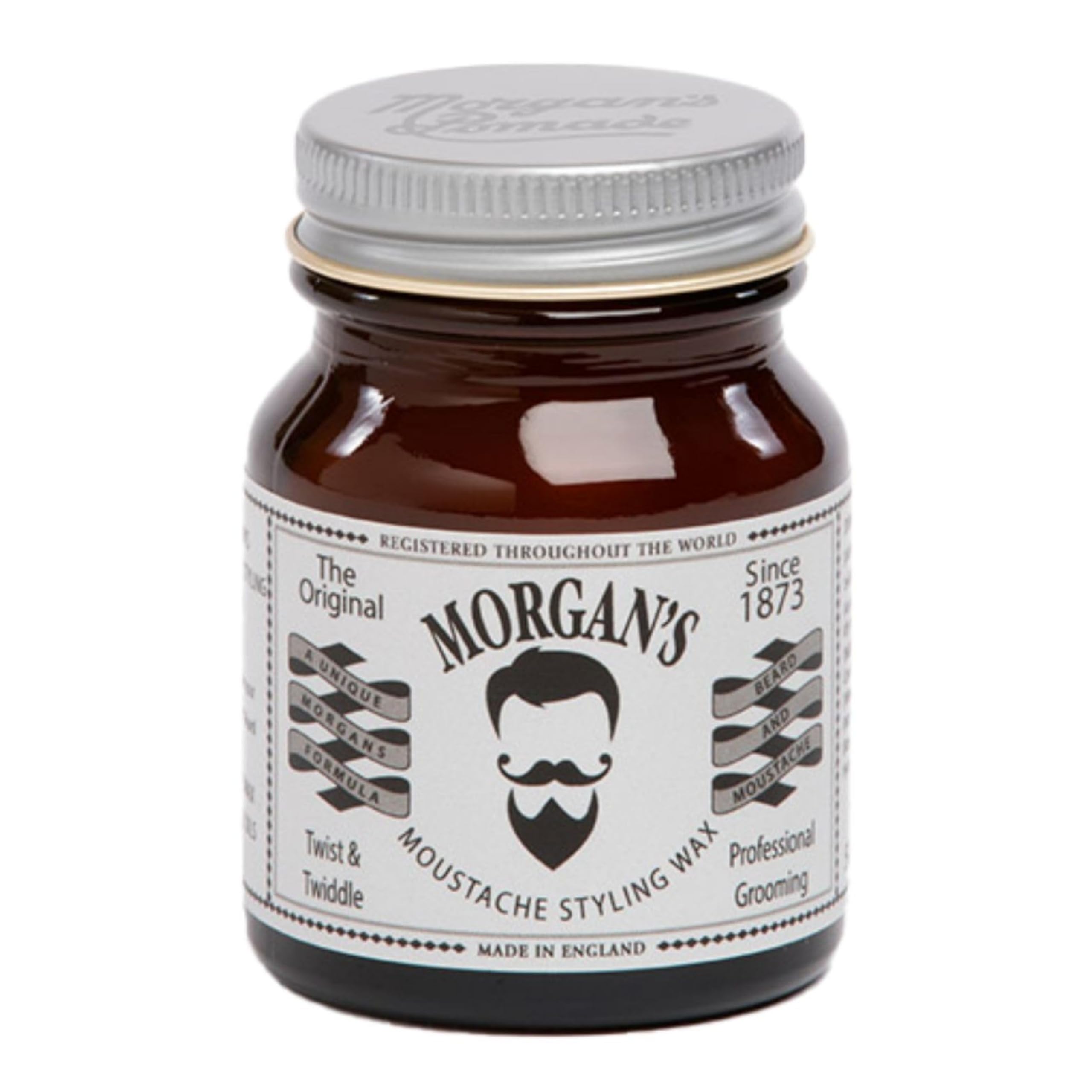 Morgan’s Pomade Twist & Twiddle Moustache Styling Wax for Men – Strong Hold, Long-Lasting Moustache Grooming Wax – Adds Definition & Shape – Non-Greasy, Easy to Apply, 50g