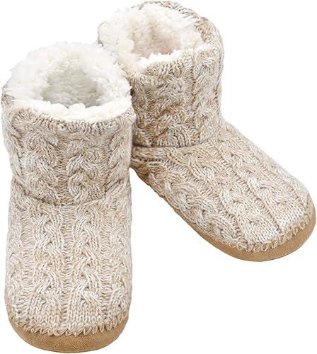 Panda Bros Slipper Socks for Women With Grippers, Fuzzy Cozy Slipper Booties With Non Slip Bottoms, Cozy Warm House Slippers