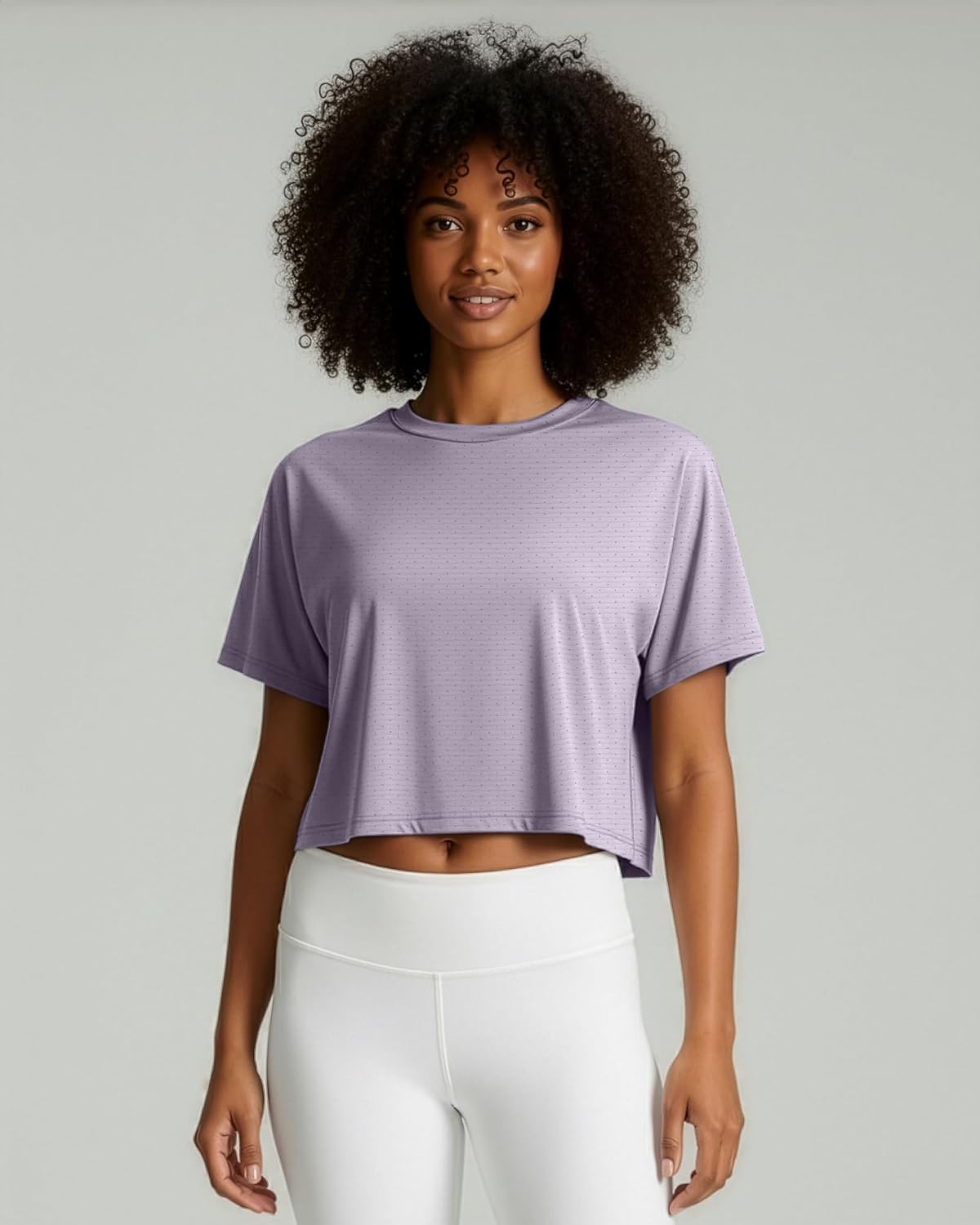 Real Essentials 5 Pack: Women's Dry-Fit Breeze Tech Crop Tops – Short Sleeve Athletic Workout, Yoga Tees (Available in Plus) - Image 2