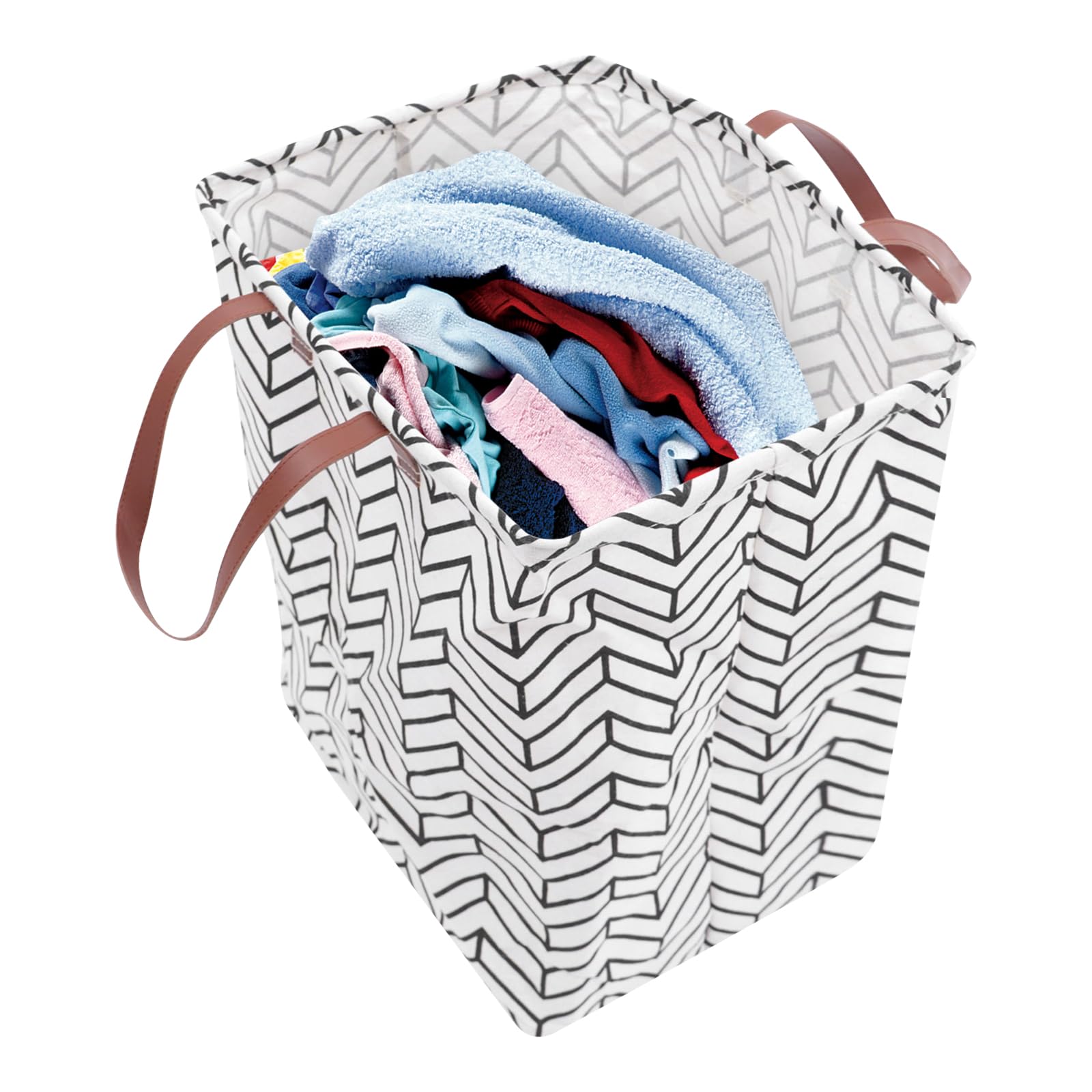 Foldable Laundry Hamper with Handles Large Cloth Canvas Storage Basket 15 7L X11 8W 19 7H Dirty Clothes
