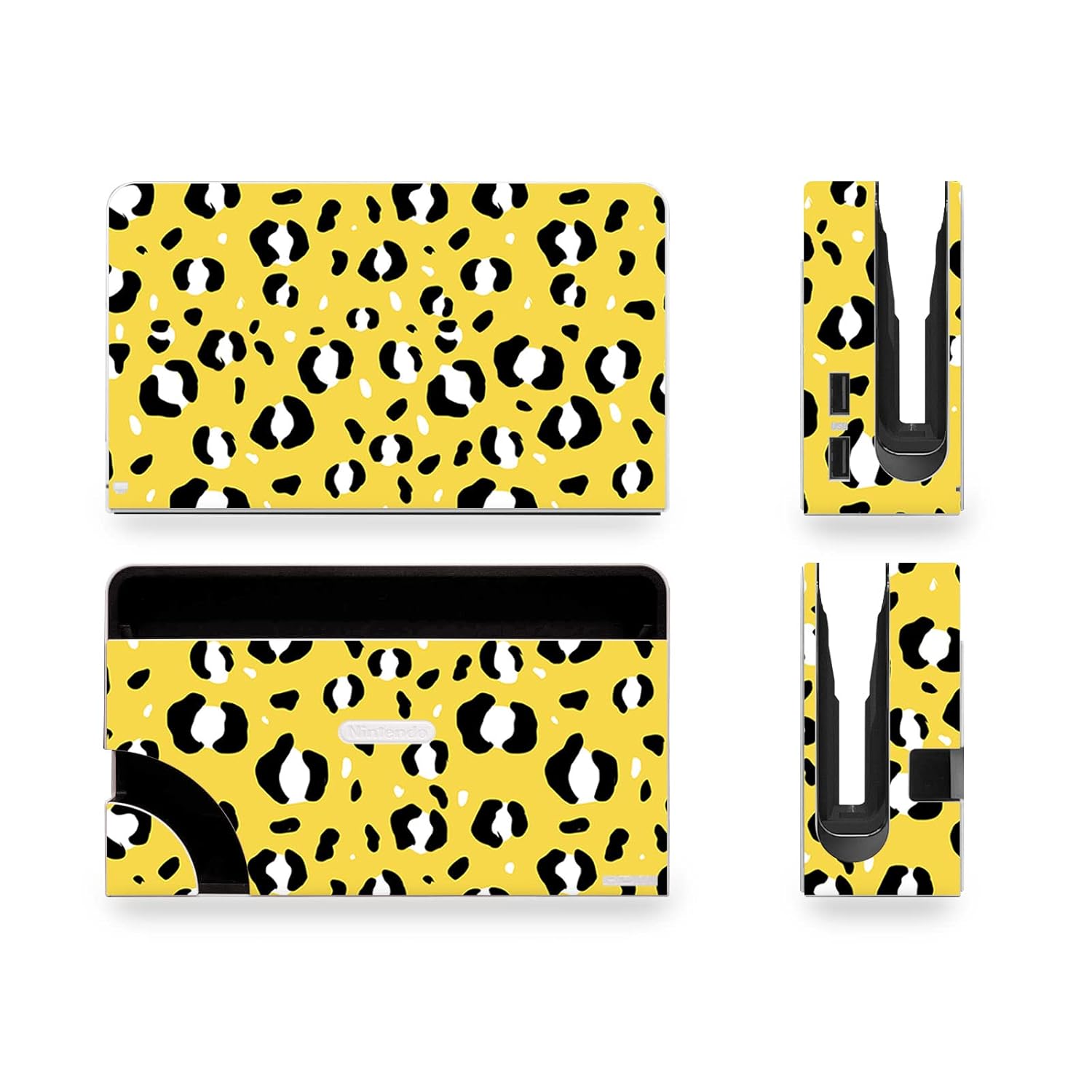 Head Case Designs Officially Licensed Grace Illustration Yellow Leopard Art Mix Vinyl Sticker Gaming Skin Decal Cover Compatible With Nintendo Switch OLED Bundle