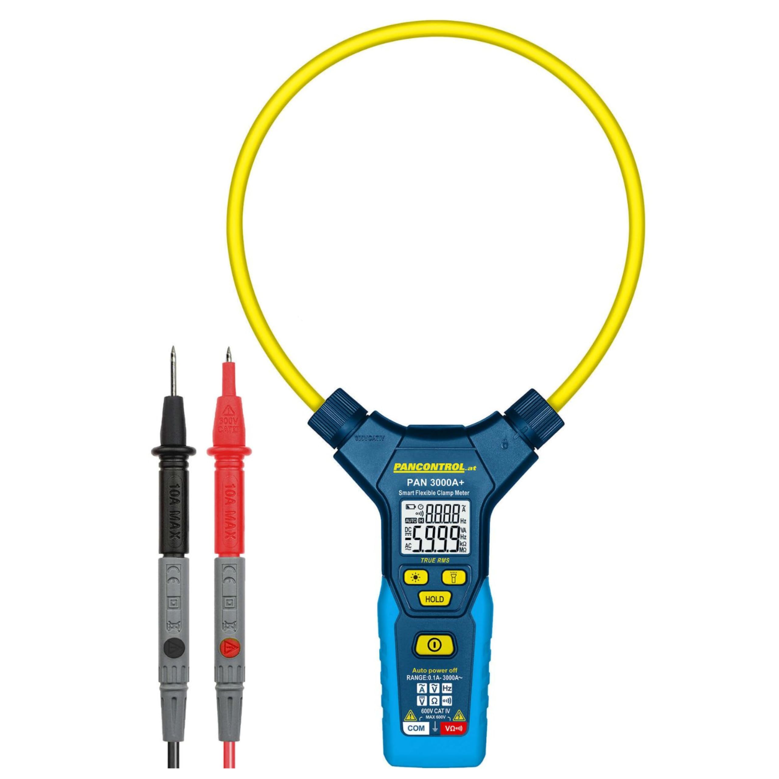 Pancontrol PAN 3000A+ - Alicates de corriente flexibles 3000A AC True RMS con selección automática de funciones