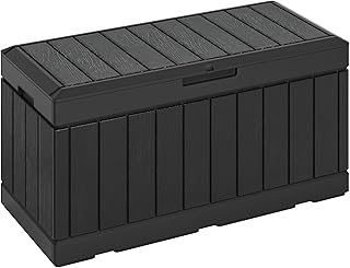 WWI Large Resin Deck Box Indoor Outdoor Storage Box 310L Lockable Waterproof Container for Patio Furniture Outdoor Cushions Garden Tools (310L)