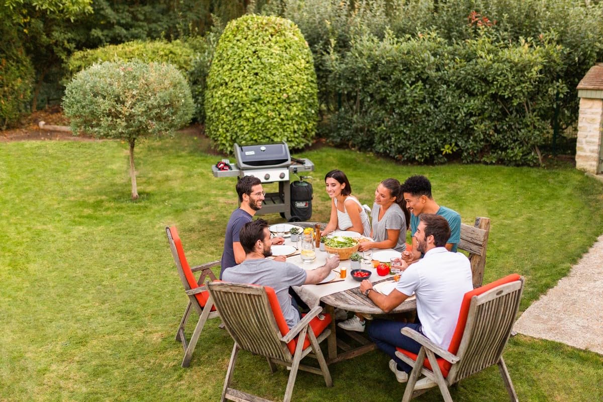 Weber Barbecue a Gas Spirit II E-310/3 bruciatori, Griglie Gourmet BBQ System, Potente Sistema di Cottura GS4, Superficie 60 x 46 cm, Ripiani Laterali integrati e Ganci per Utensili, Nero/Argento