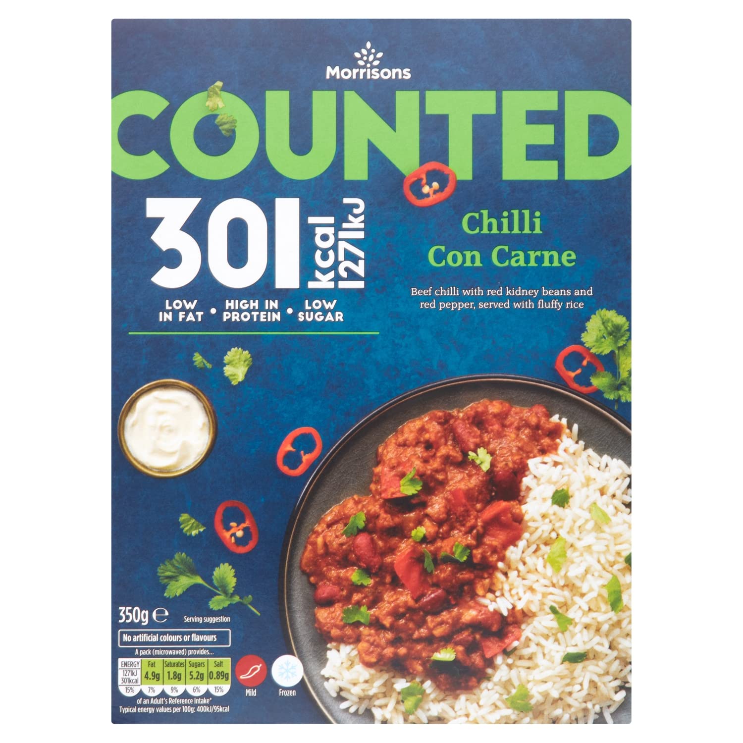 Morrisons Counted Chilli Con Carne, 350g (Frozen)