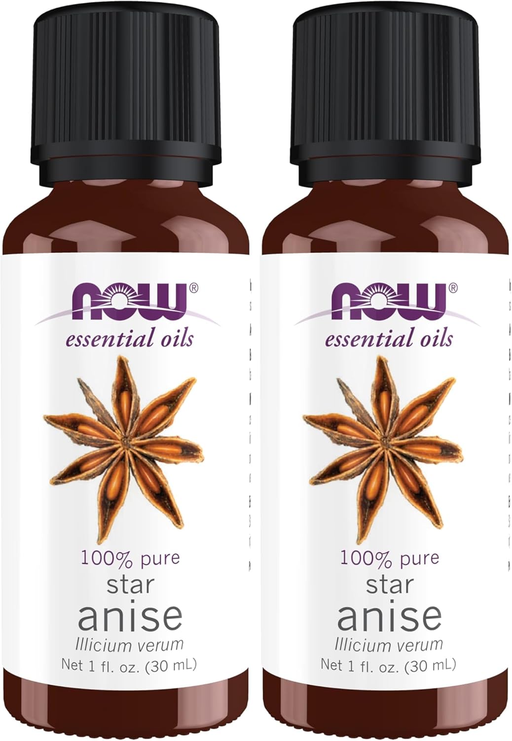 NOW Essential Oils, Anise Oil, Balancing Aromatherapy Scent, Steam Distilled, 100% Pure, Vegan, Child Resistant Cap, 1-Ounce (Pack of 2)