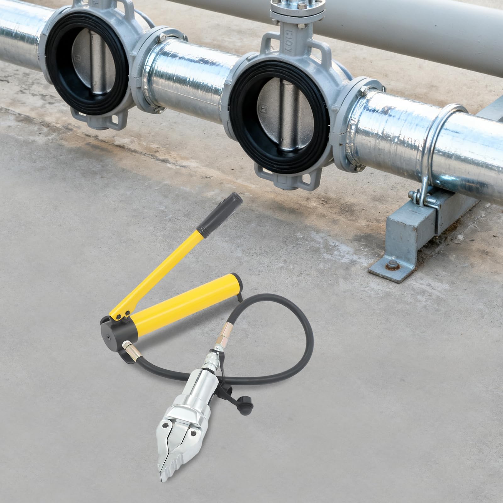 Hydraulische Flanschspreizer, Arbeitsdruck 70 MPa, max. Spreizweite 55 mm, Tragbar Flanschspreizer Set mit Spreizer + Handhydraulikpumpe, für Rohr- und Ventilwartung
