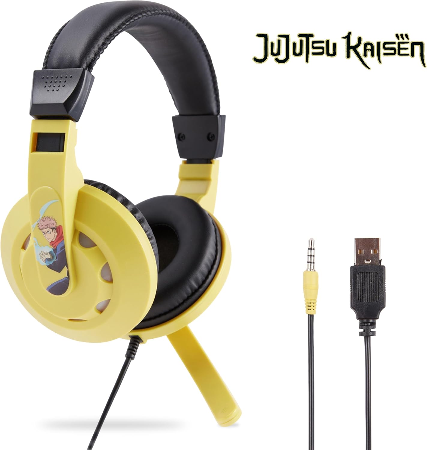 Culture Fly Gaming Headset with Mic – Jujutsu Kaisen Wired Headphones with Microphone, LED Lights, Padded Over Ear Computer Headset for PC Gamer, Enhanced Audio, Comfortable Headphone for Gaming Setup - Image 2