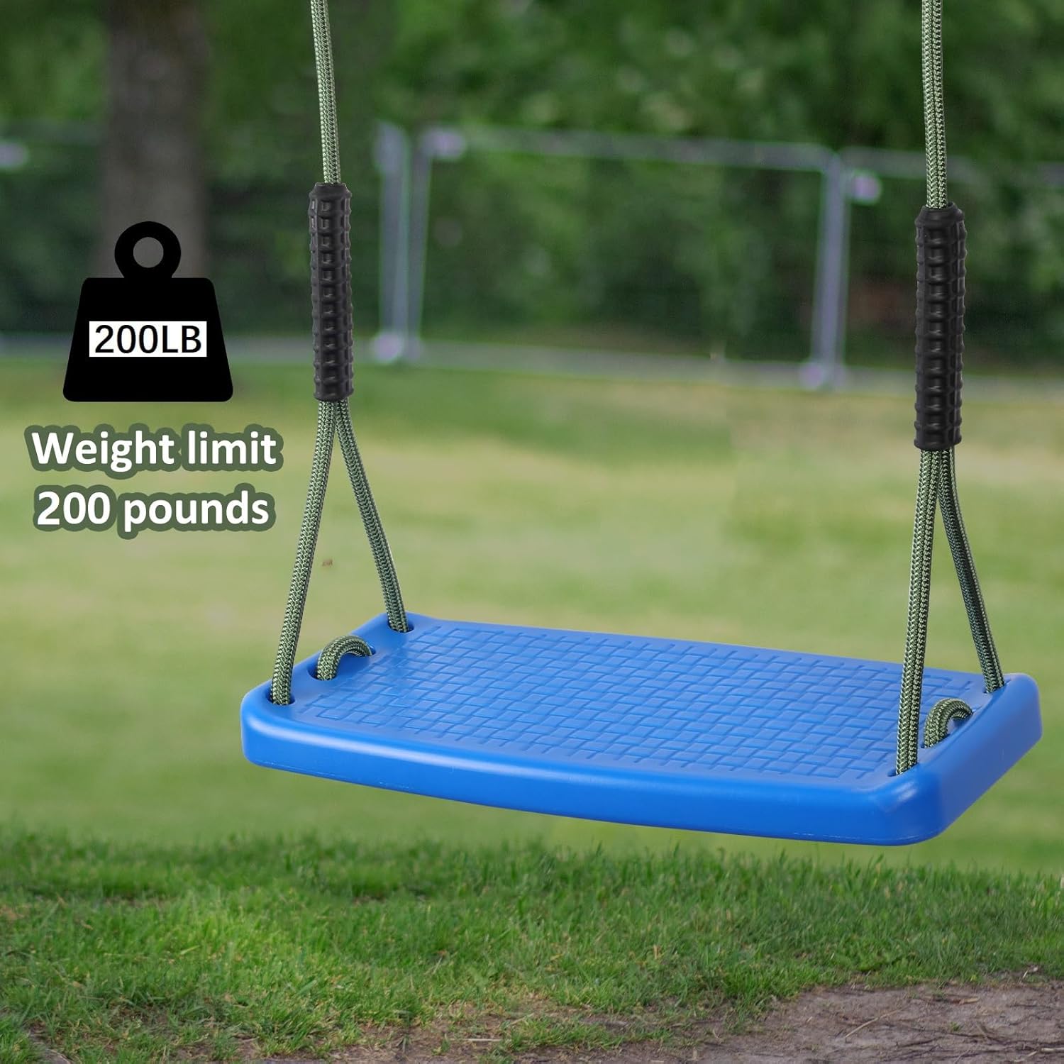 Plastic Swing Set Heavy Duty Replacement,with Adjustable Rope Non-Slip Hanging Tree Swing，Children's Swing Seat Accessories Indoor Outdoor Backyard Playground,Blue