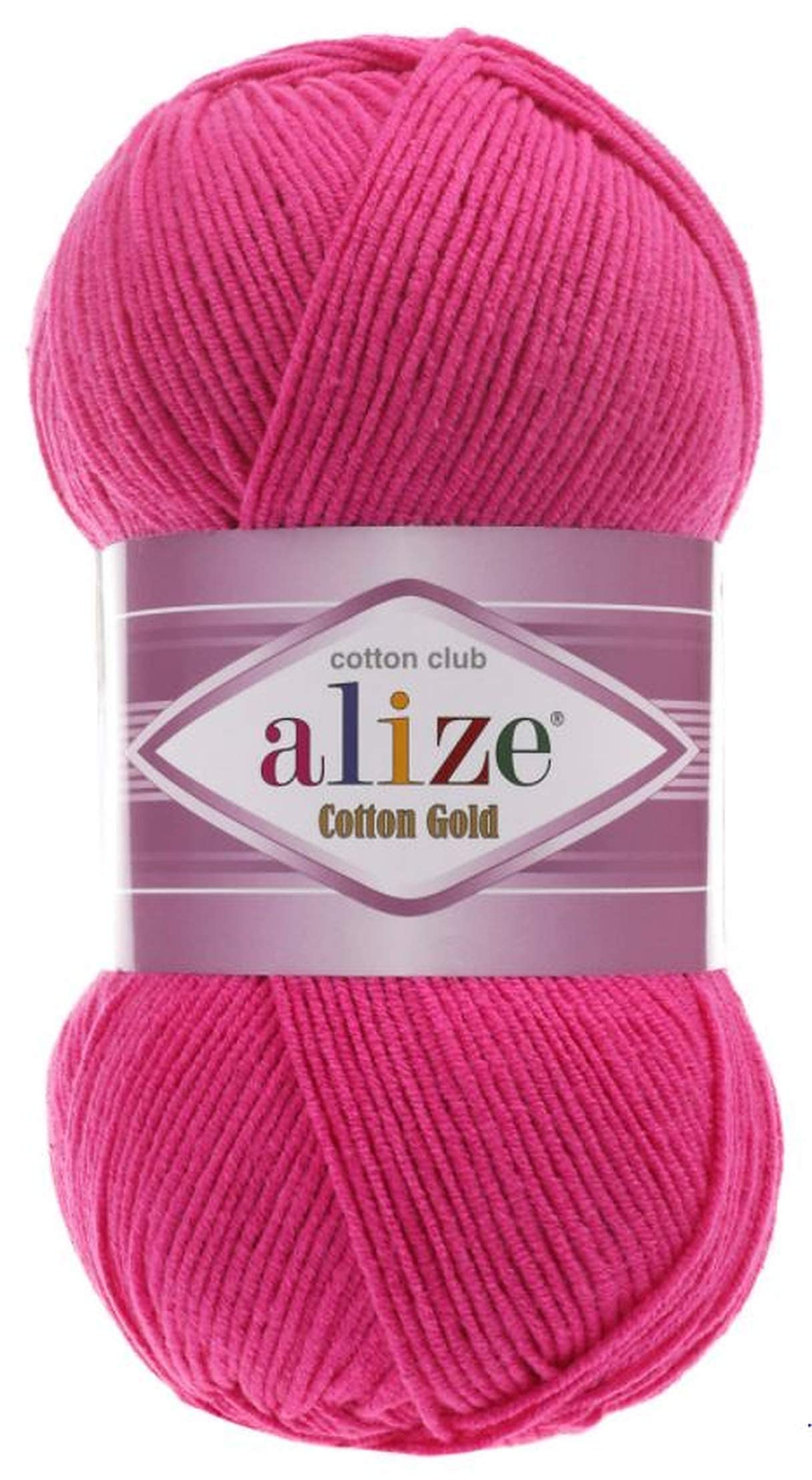 55% Cotton 45% Acrylic Alize Cotton Gold Yarn 1 Skein/Ball 100 gr 360 yds (149-Fuchsia)