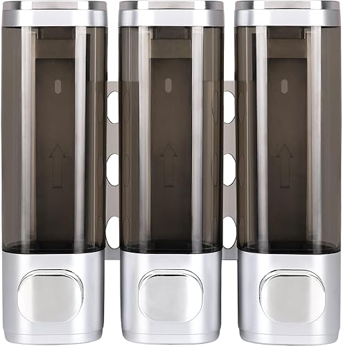 Miniatura 8 de Dispensador de champú 3 en 1 para ducha, dispensador y organizador de bomba de ducha montado en la pared de baño, dispensador de ducha de gran