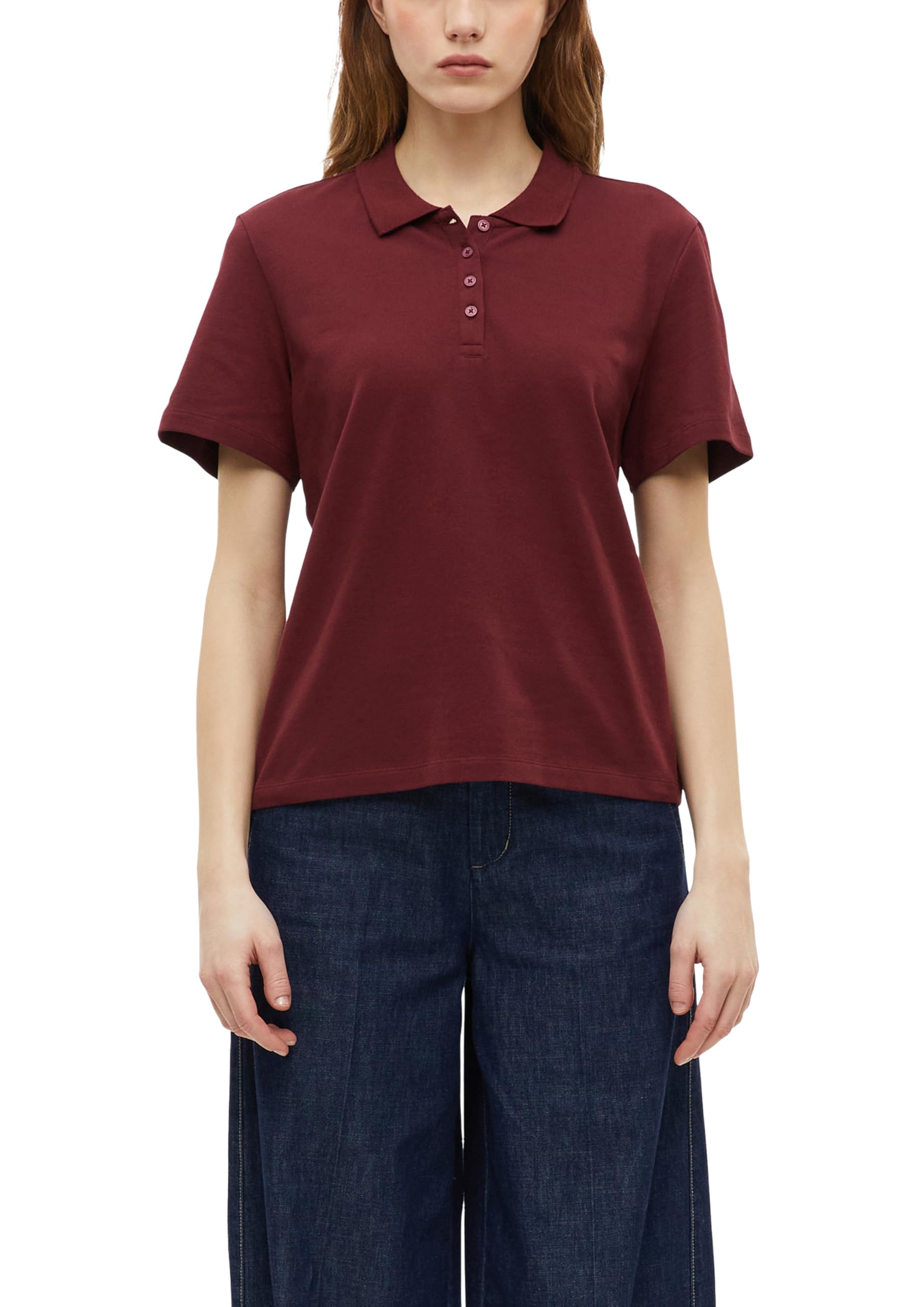 s.Oliver Women's 2180832 Pique Polo Shirt (Pack of 1), red, 14