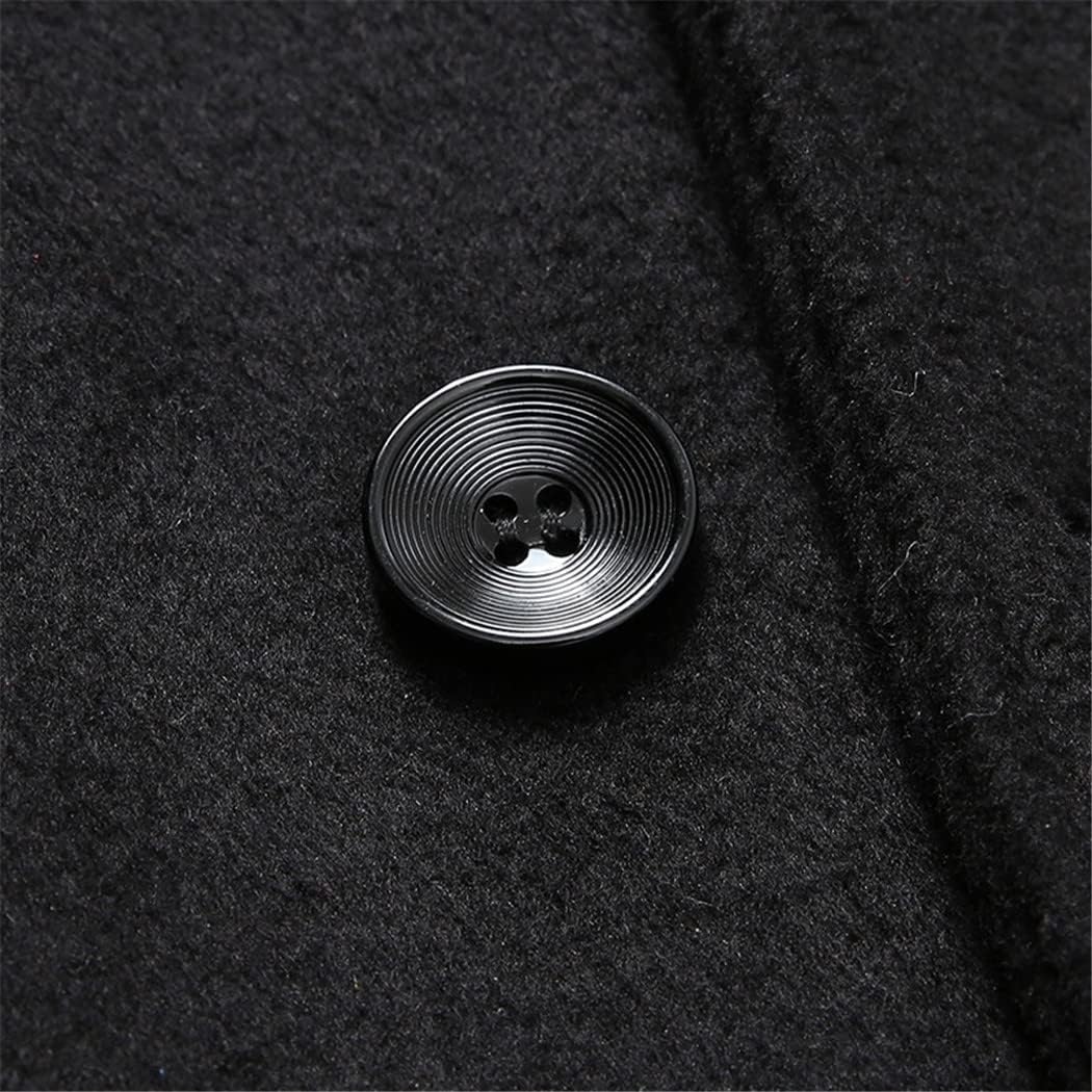 Men's Business Long Lapels Solid Color Simple Wool Jacket Warm Woolen Blends Trench Coat