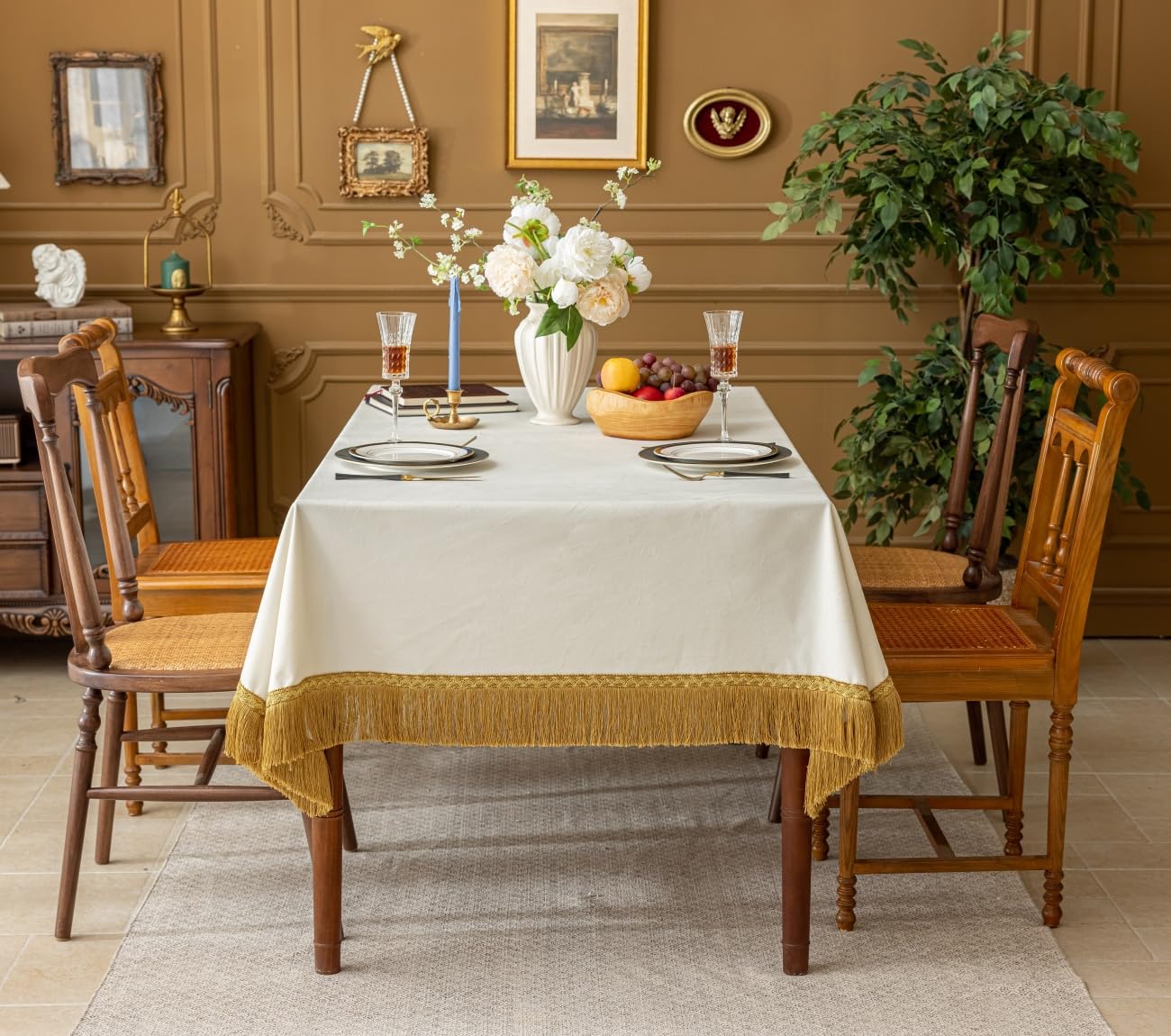 Amazon.com: F-CHU White Tablecloth Thickset Velvet