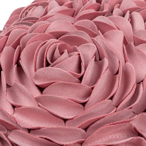 Miniatura 4 de JWH - Funda de cojín con forma de corazón y diseño de flores en 3D, funda de cojín hecha a mano, estilo romántico rural para decoración del suelo,