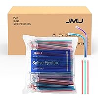 Vista 13 de JMU Eyectores de saliva dentales desechables, 100 piezas, puntas de succión de evacuación flexibles, colores surtidos