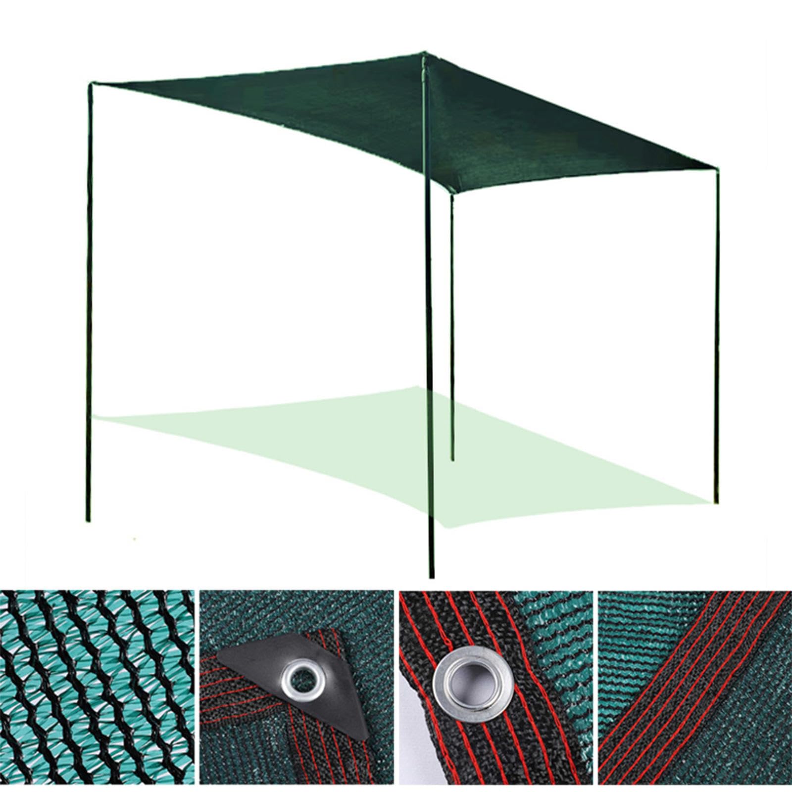 Rete ombreggiante Verde con Occhielli,Vela Protezione Solare Rettangolare,Rete per Teli da Giardino,1,5x6m 2x3m 4x7m Rete per Privacy recinto,per Piante Patio pergola,3x3m(10 * 10ft)-Green