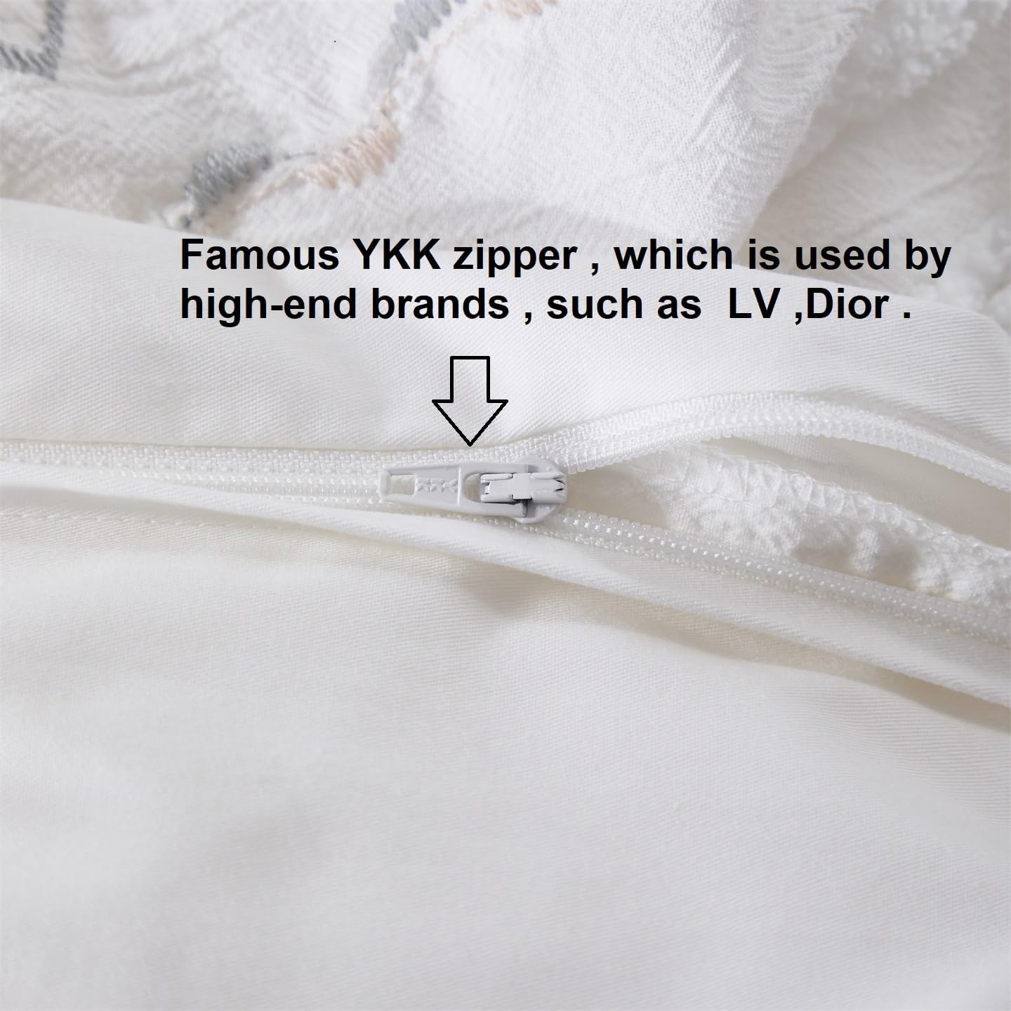 Luxurious Tufted Cotton Boho Duvet Cover King Set 3 Pieces, Linen Like, Top-end Textured Cotton Fabric, Breathable, No Iron,Easycare, King Size, Natural White Duvet Cover