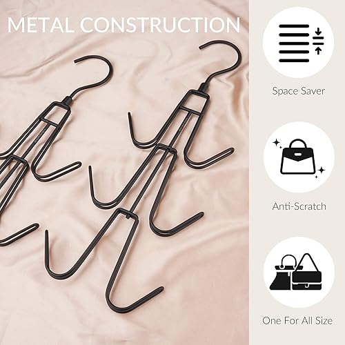 Miniatura 6 de ZEDODIER Organizador de colgar bolsos para armario, soporte para bolsas colgantes, mantener los monederos visibles y en buenas condiciones, gancho