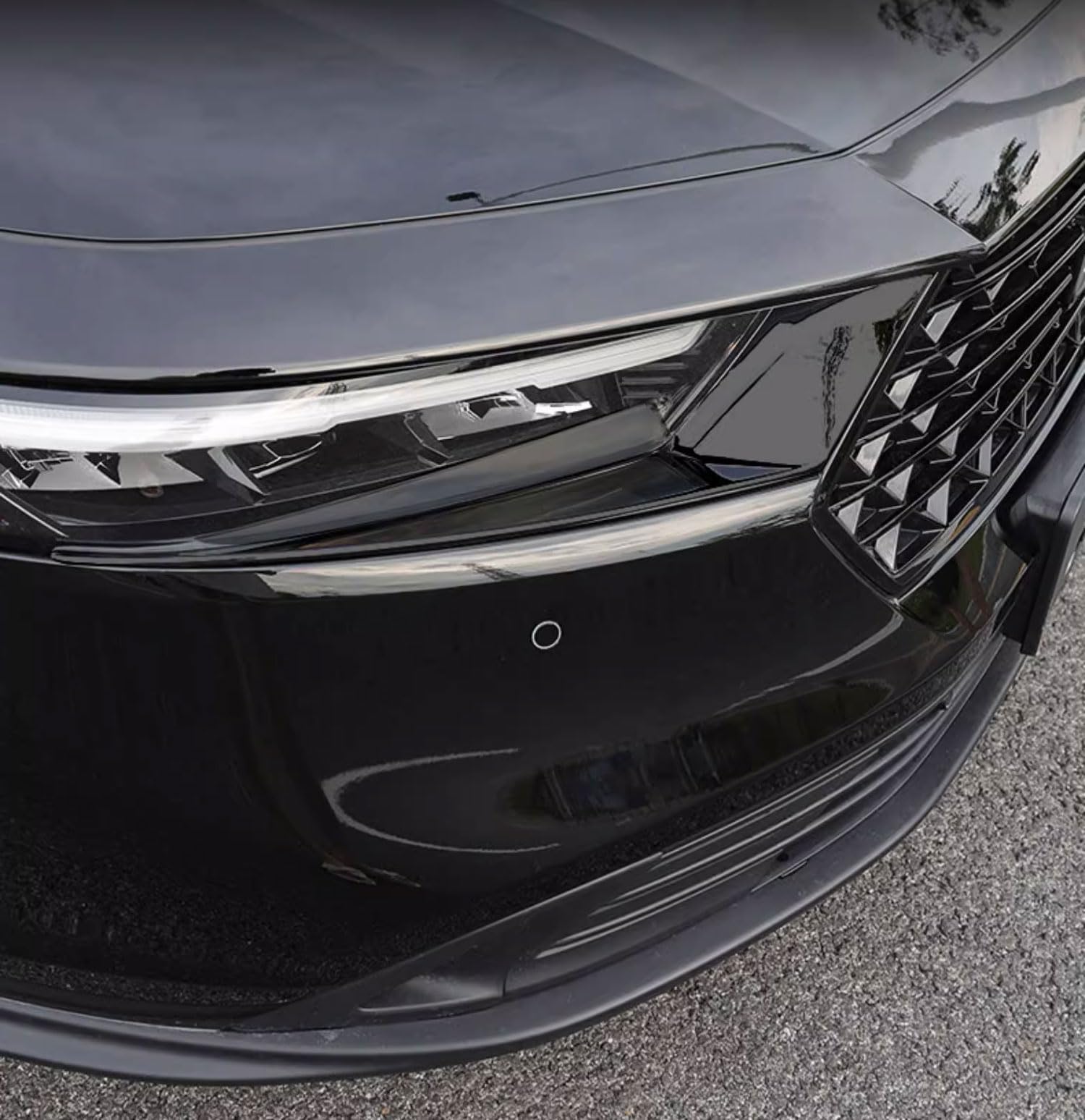 TERDARAY Front Head Light Eyelid Cover Trim Compatible with Honda Accord 2023 2024 Headlight Lamp Eyebrow Panel Sticker Exterior Car Accessories ABS 2PCS(Black)