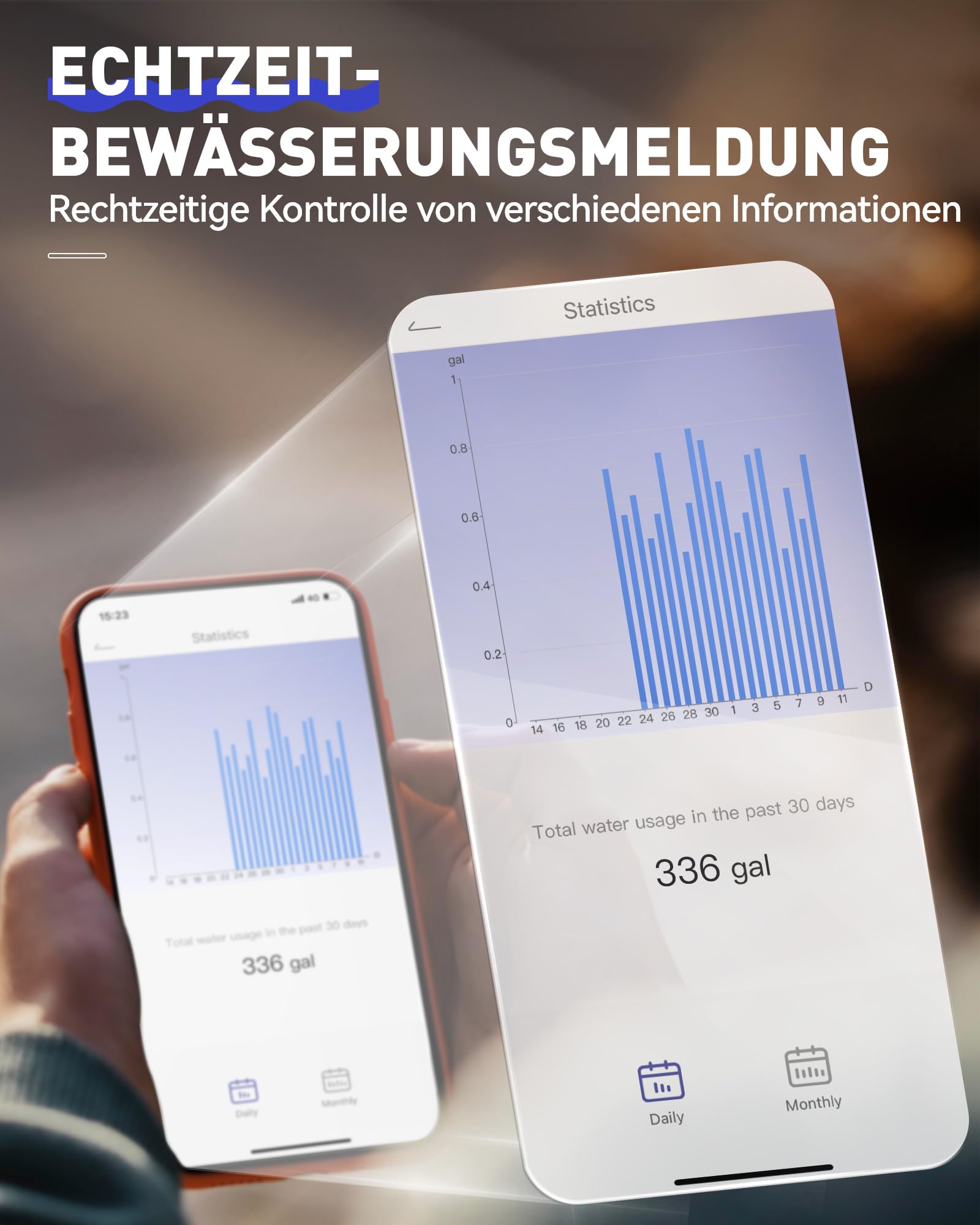 RAINPOINT Komputer nawadniający WLAN, 2 wyjścia 2,4 GHz z koncentratorem Wi-Fi, inteligentny zegar nawadniający z aplikacją/sterowaniem głosem, do automatycznego nawadniania ogrodów i trawników