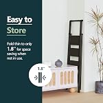 WOA WOA Folding 4 Step Ladder with Anti-Slip Pedal, Folding Step Stool with Handgrip, Portable Lightweight Aluminum Stepladder for Home, Kitchen, Library (136 kg Capacity) - Black