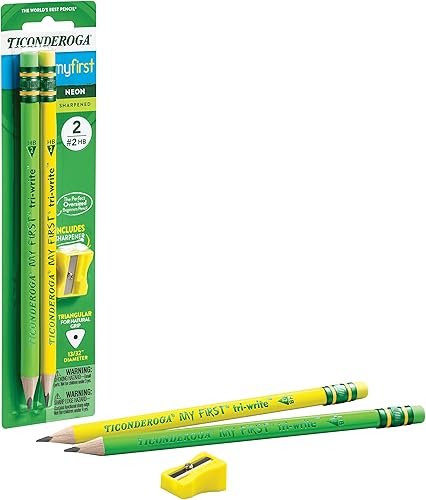 Miniatura 5 de Ticonderoga My First Tri-Write - Lápices de madera, surtido de neón, 2 unidades