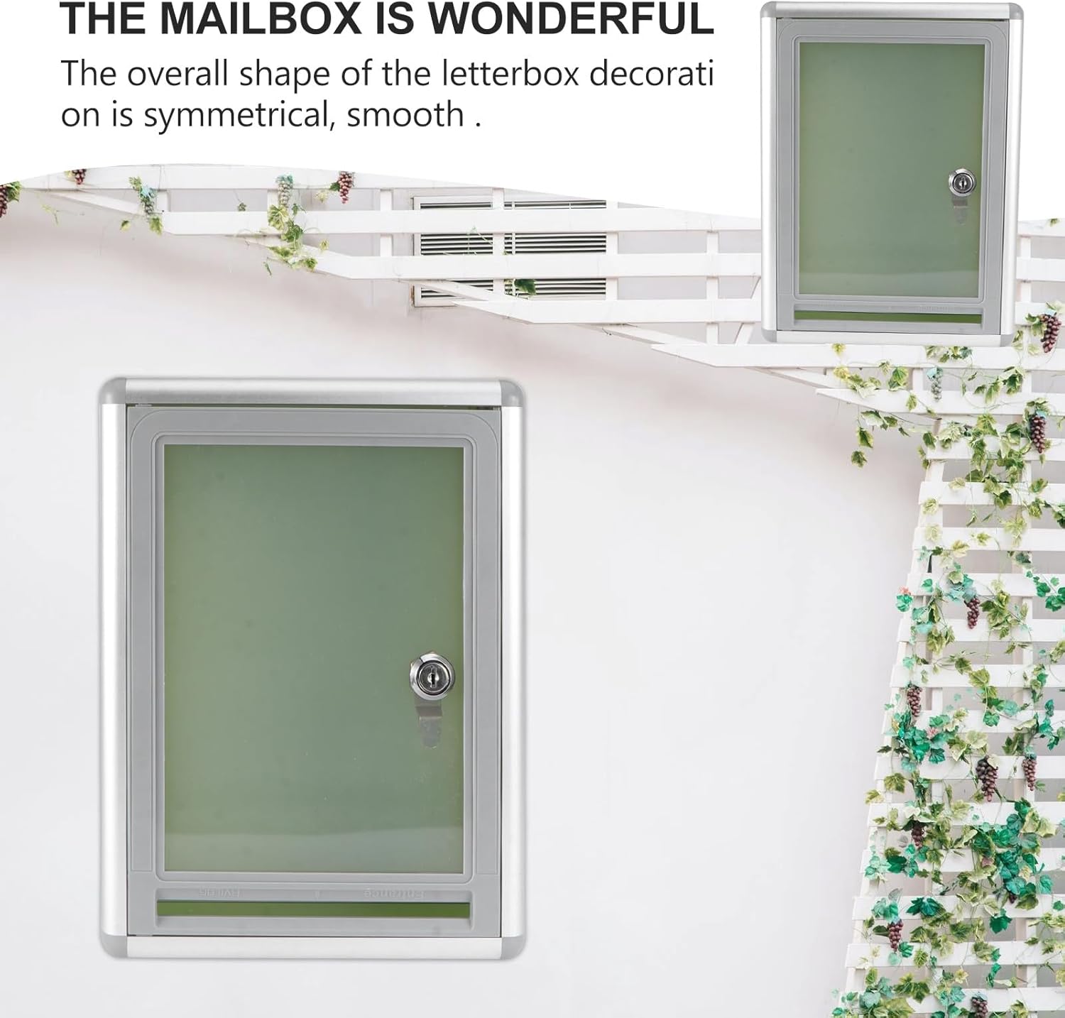 COLLBATH Wall-Mount Locking Mailbox with Acrylic Front, Aluminum Alloy Suggestion Box for Office Use, Hanging Complaint Letterbox Featuring Reliable Lock and Front Deposit Slot