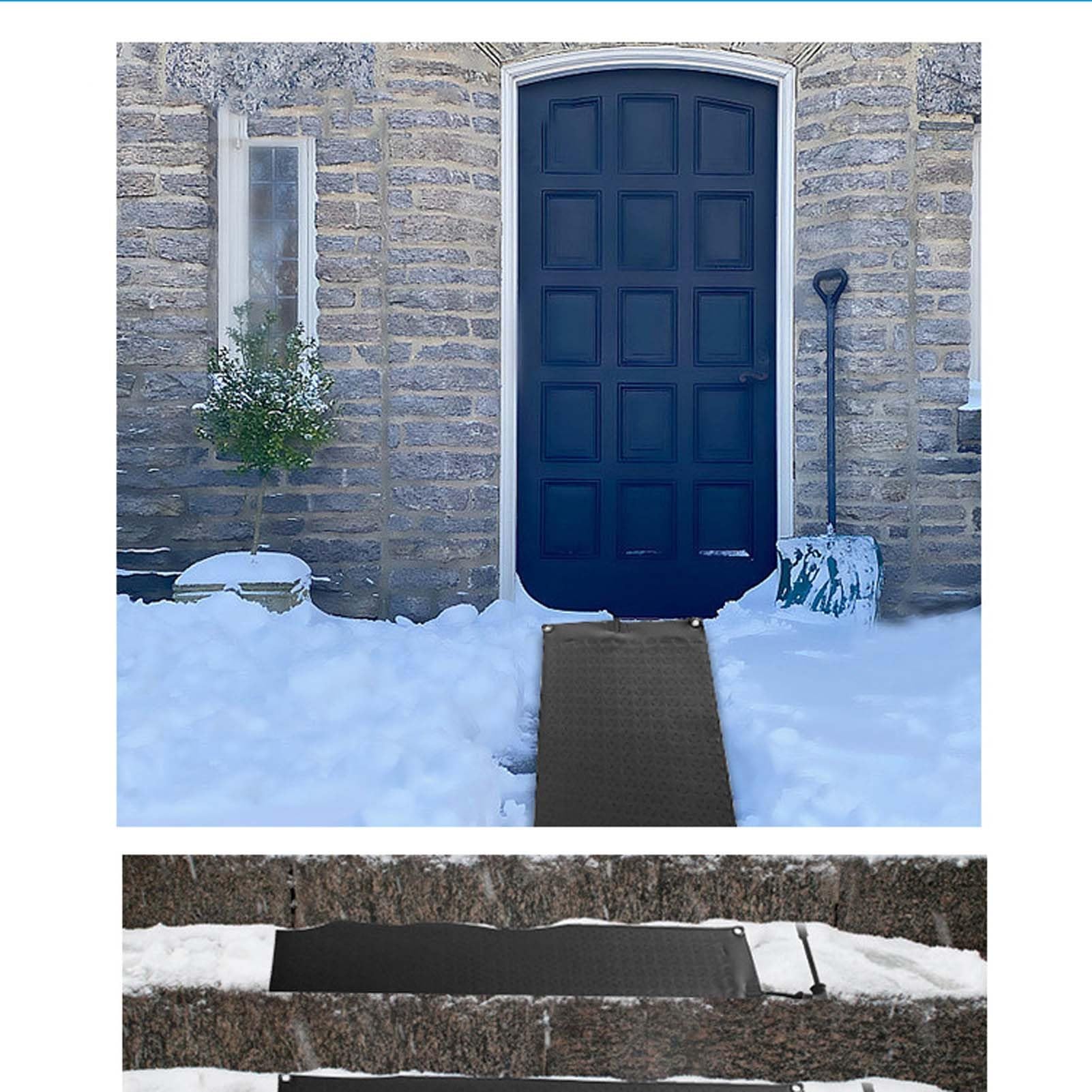 Tapis De Fusion À Neige Tapis De Fonte De La Glace Entrée Chauffante Tapis De Fusion De Neige Tapis De Chauffage D'escalier Non Glissant Tapis De Passerelle Pour Fonte De La Neige(2pc,30x90cm/11.8x35.