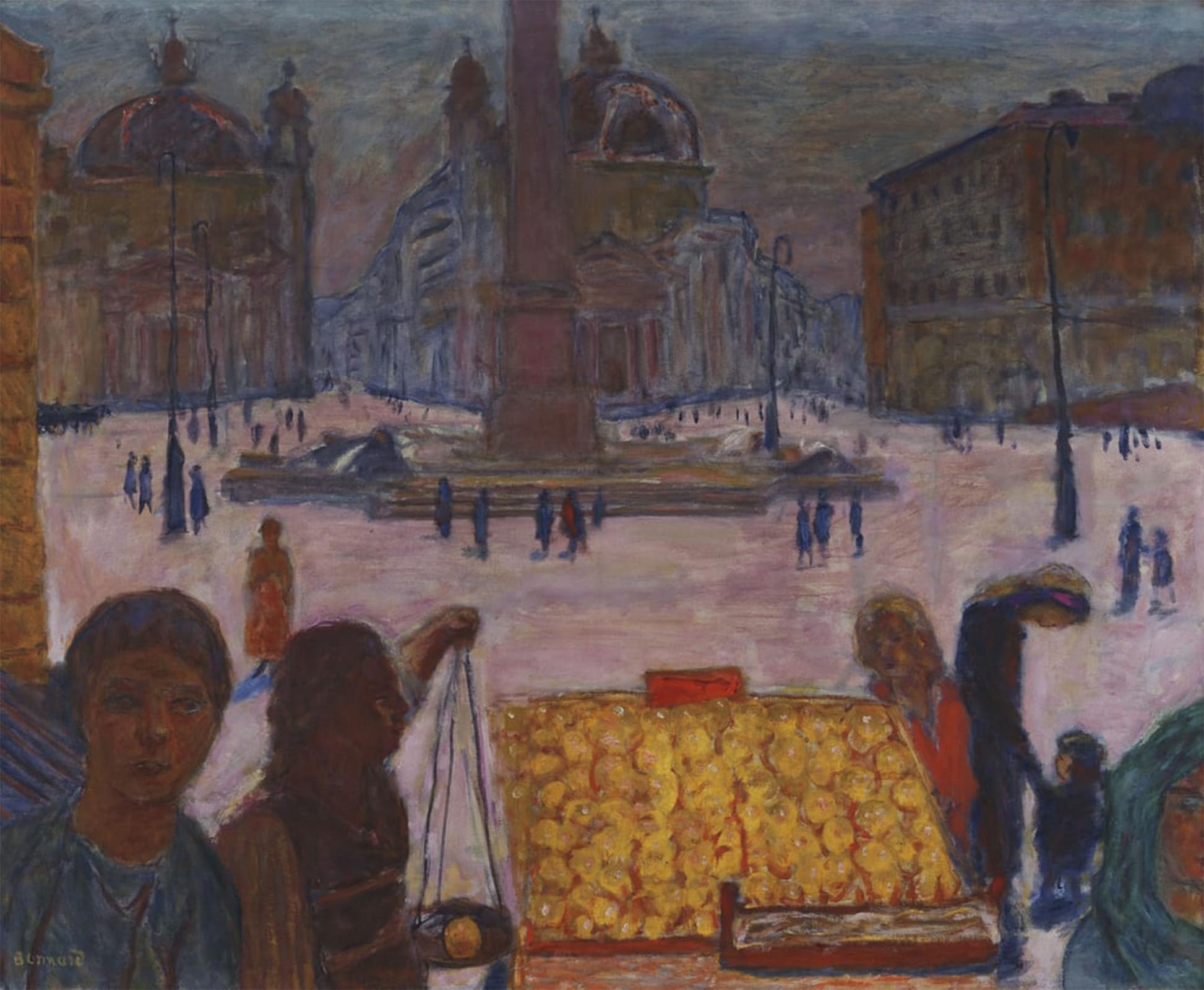 SERENDIPITP Vintage Picture Print on Canvas Wall Art Poster Piazza Del Popoloby Pierre Bonnard Artwork Print Poster for Wall Decor 60x90cm