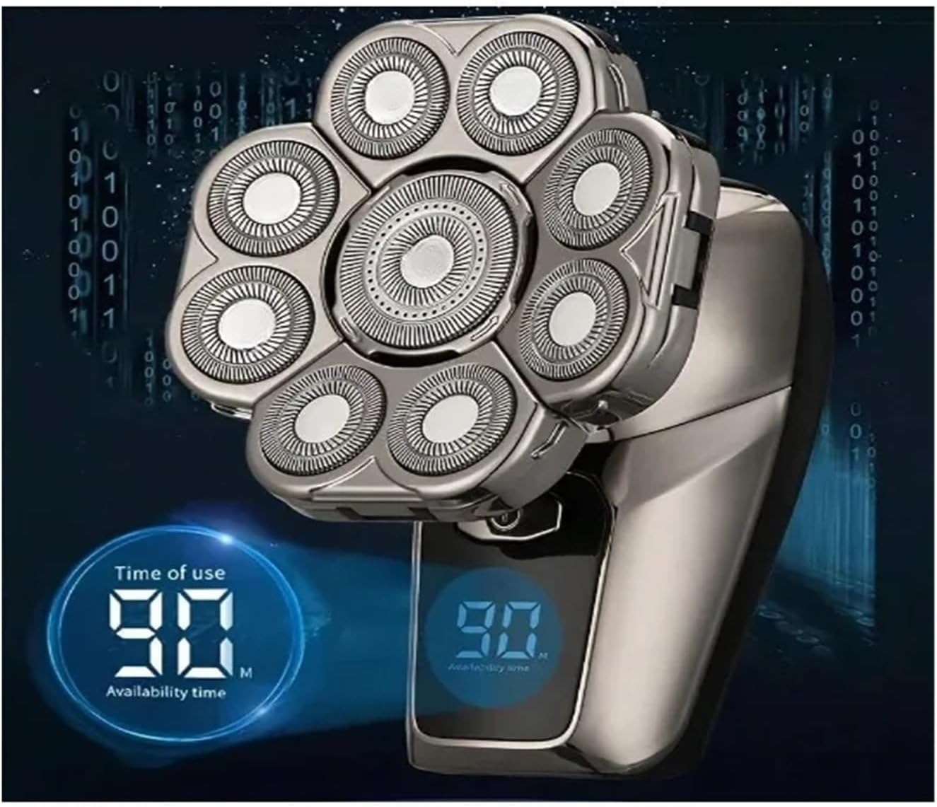 Mens Electric Head Hair Shaver, Cordless Rechargeable Rotary Shaver For Bald Head & Skull, Wet/Dry Waterproof Head Razor For Hair Cutting, Ultimate Grooming Tool