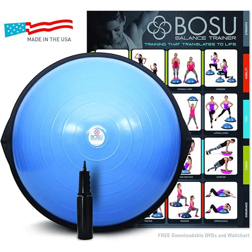 BOSU Home Balance Trainer with Wall Chart and 6 Workout DVDs