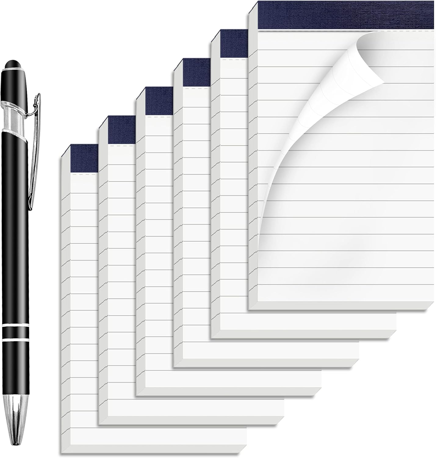 6 Pack Notepads Small 3x5 Inch Note Pad Refills with Pen Lined Writing