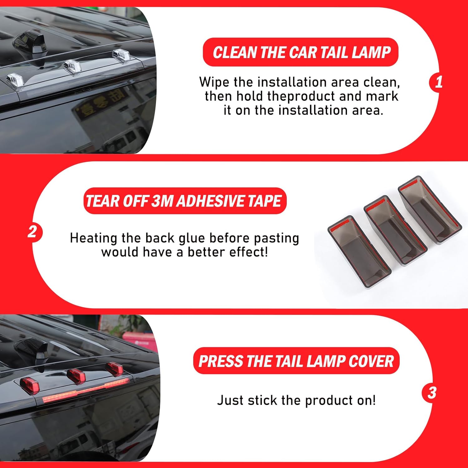 Car Rear Tail Roof Light Cover Compatible with EV SUV 2024 2025 2026 Tail Roof Lamp Shell Shade Smoked Taillight Shell Trim Cover Rear Tail Roof Light Protect Decorative ABS Accessories