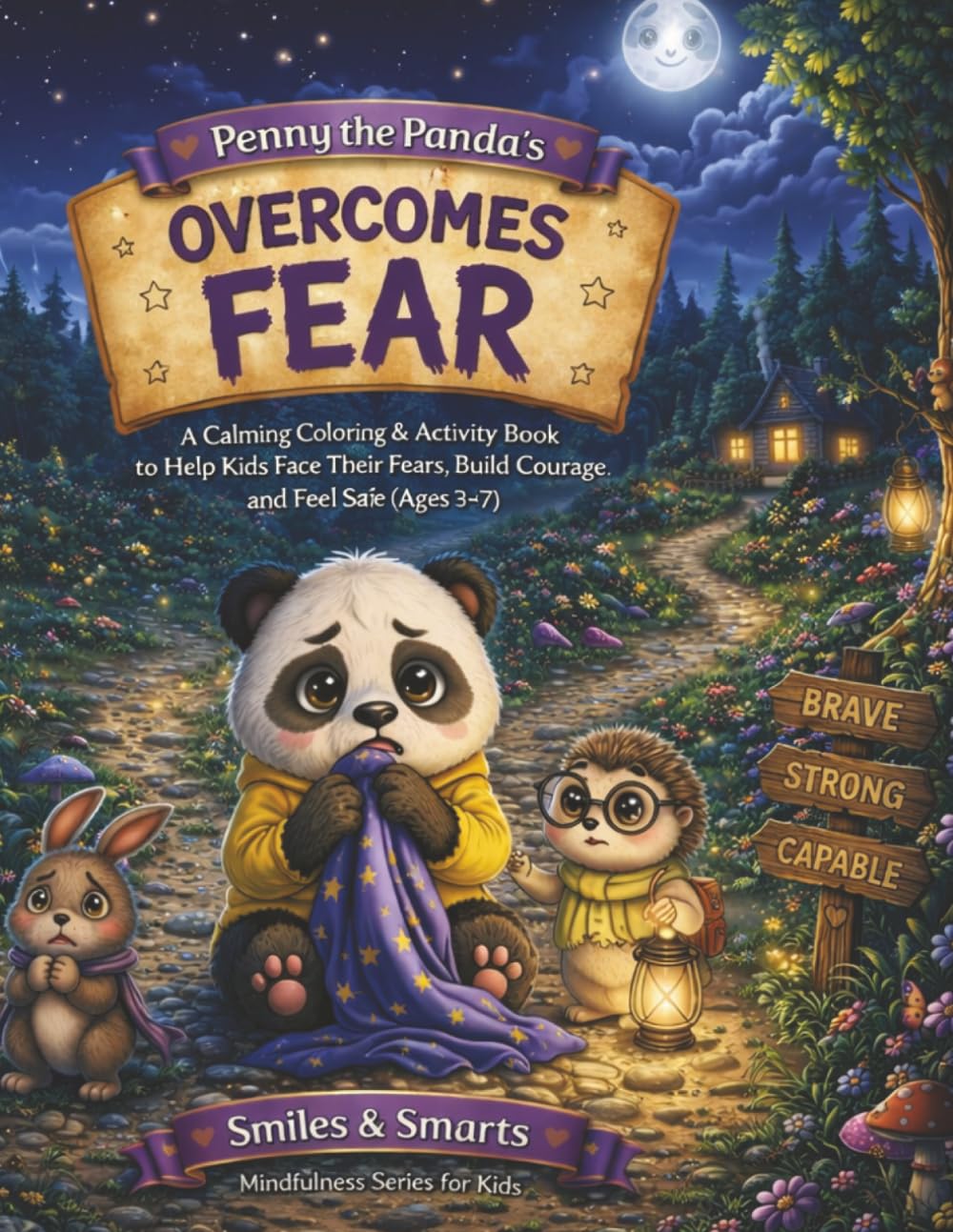 Penny the Panda Overcomes Fear: A Calming Coloring & Activity Book for Kids to Overcome Fear, Build Courage, and Feel Safe (Ages 3–7) (Smiles & Smarts Mindfulness Series for Kids)