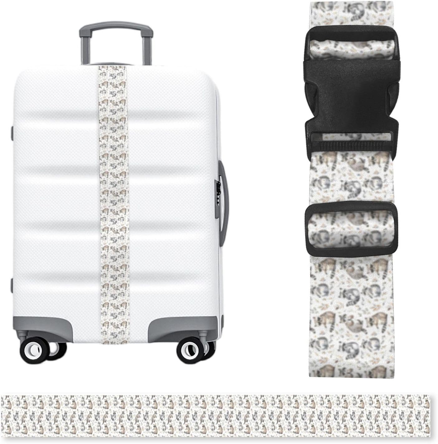 Adjustable Luggage Strap 79in-Cartoon Raccoon (1)