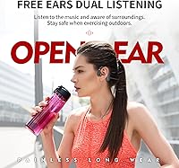 Vista 2 de Auriculares deportivos inalámbricos con orejas abiertas, Bluetooth 5.0, impermeables, a prueba de sudor, con micrófono, para deportes, correr