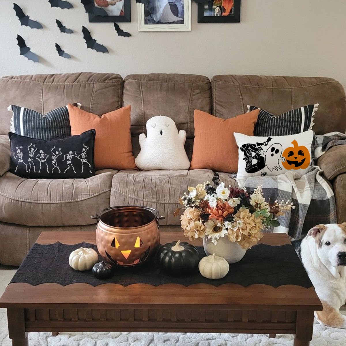 Amazon.co.jp: ハロウィンクッションカバー 12x20インチ ハロウィン