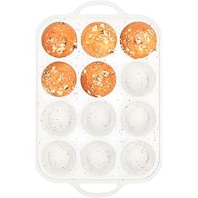 Silicone Muffin Pan for Baking with Metal Reinforced Frame, Nonstick Cupcake Pan 1 Pack Regular Size Egg Bites Silicone Mold