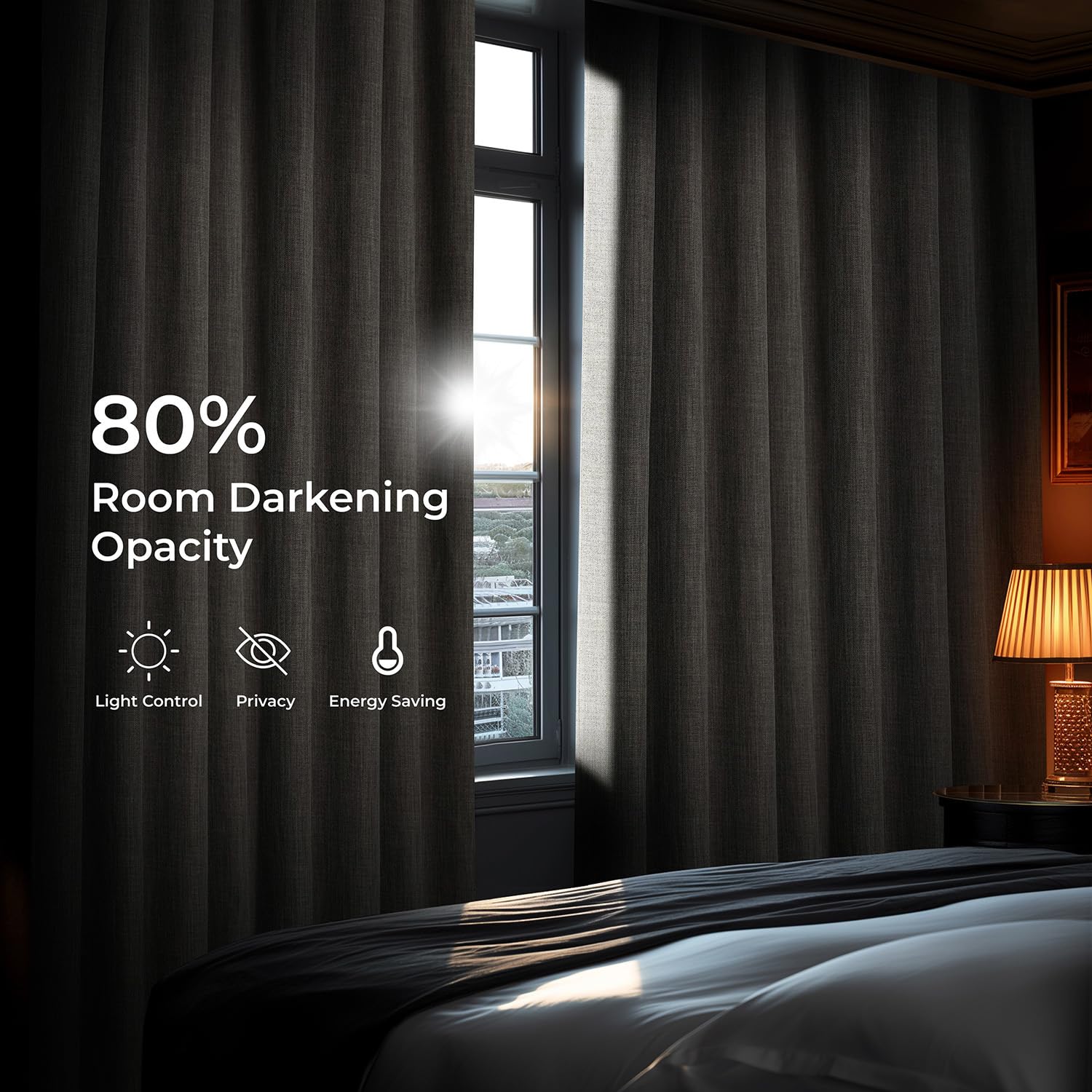 HPD Half Price Drapes Cortinas de Lino sintético con Textura para oscurecer la habitación, para Dormitorio, 100 Pulgadas de Ancho x 108 Pulgadas de Largo, Cortinas Extra Anchas para Sala de Estar,