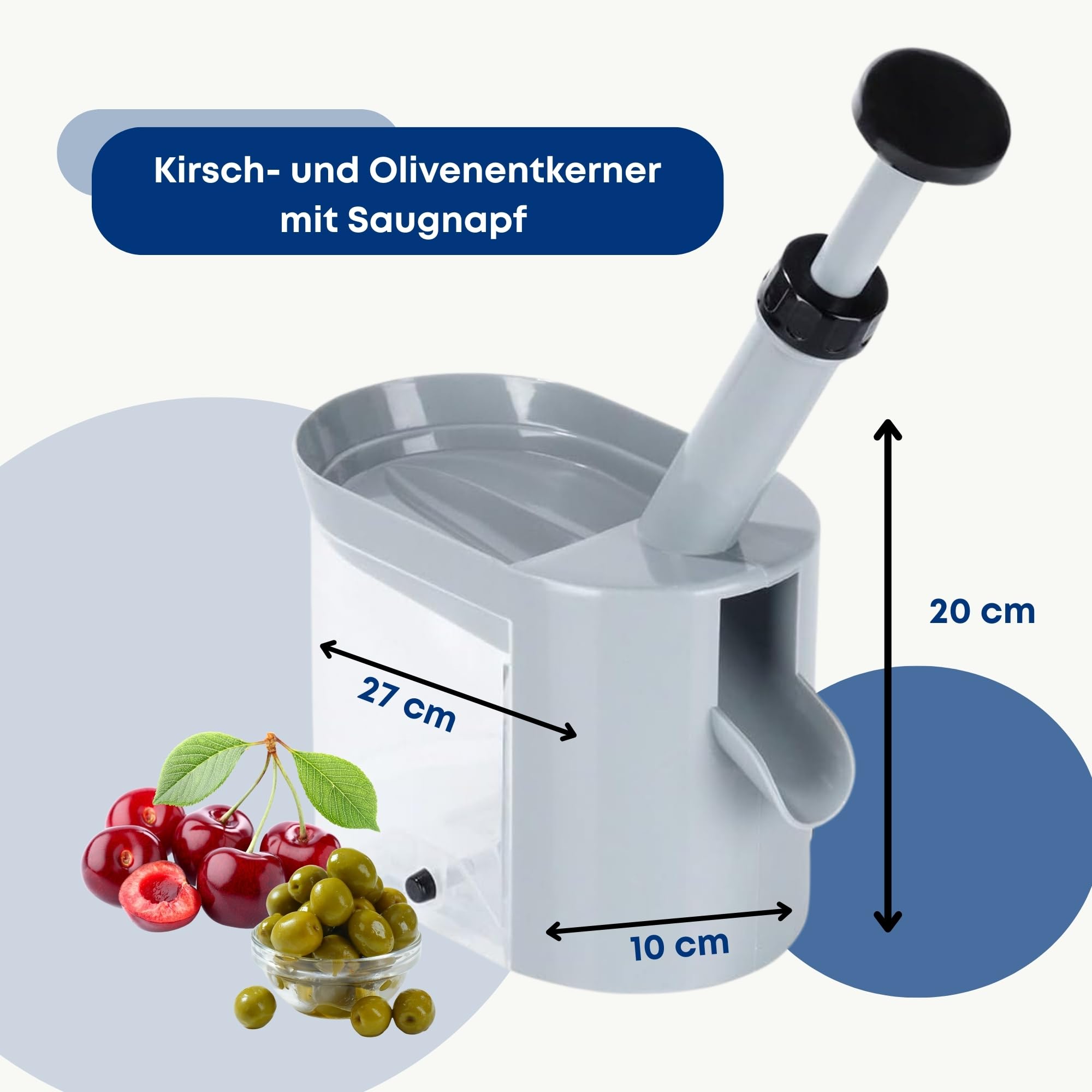 Kirschenentkerner Mit Saugnapf - Praktischer Entsteiner Für Kirschen, Oliven & Trauben