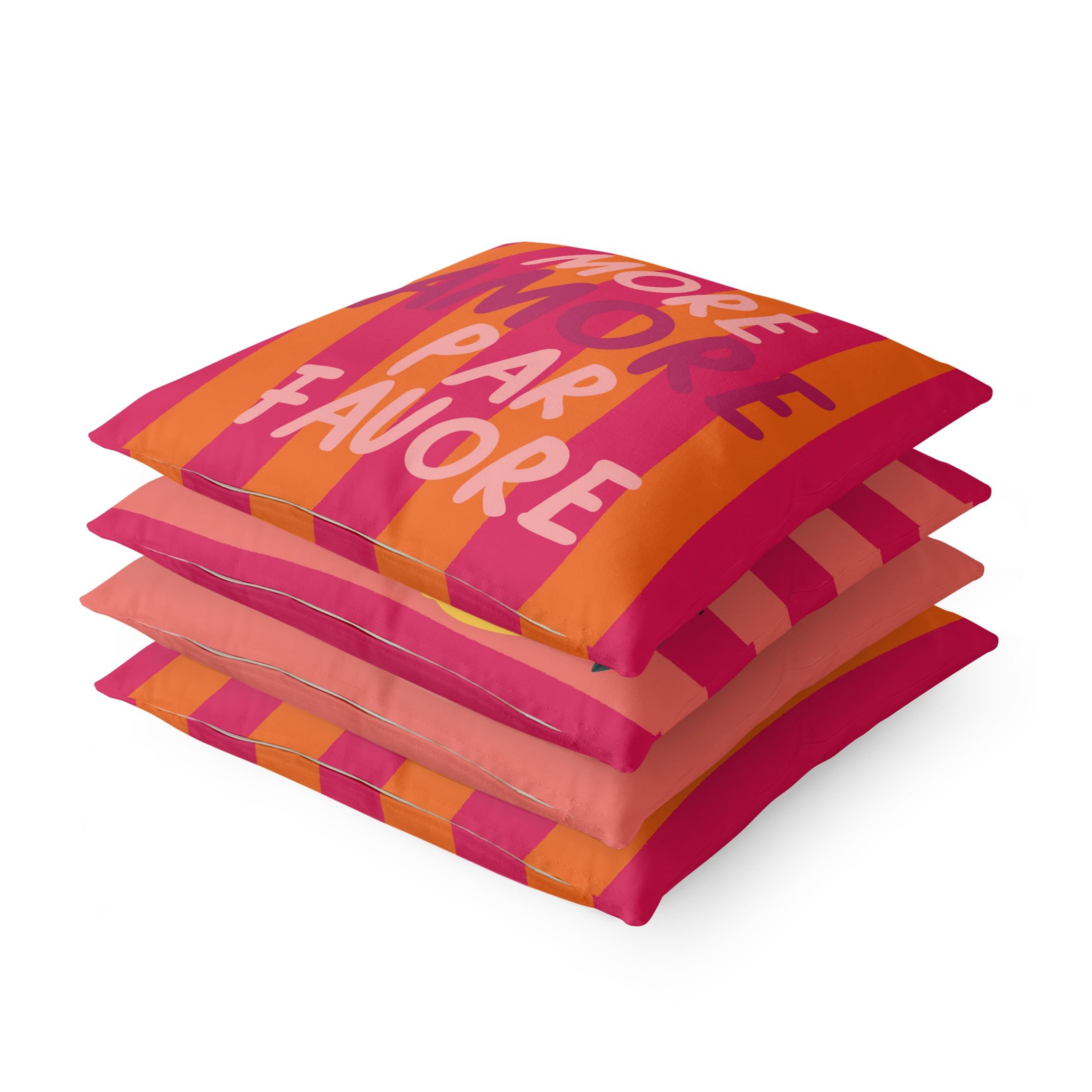 Deko Kissenhülle 4er Set draußen/Outdoor waschbar Muster ohne Füllung Zierkissen - Made in Germany - Blumenmuster Bezug bunt Sofakissen Pop Art Outdoor Sofa Bett 1060