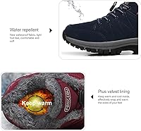 Vista 5 de Botas de nieve para mujer, con forro de piel, cálidas, impermeables, antideslizantes, para invierno, deportes al aire libre