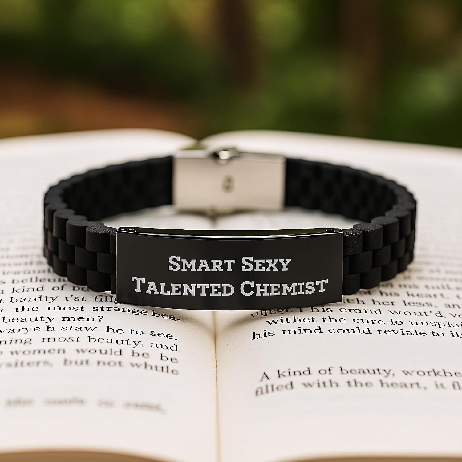 Smart Sexy Talented Chemist's Gift, Glide lock Clasp Birthday Chemist Gifts from Friends, 'Smart Sexy Talented Chemist' Quote, Adjustable Chemist Jewelry, Rust-Resistant Men's Accessories