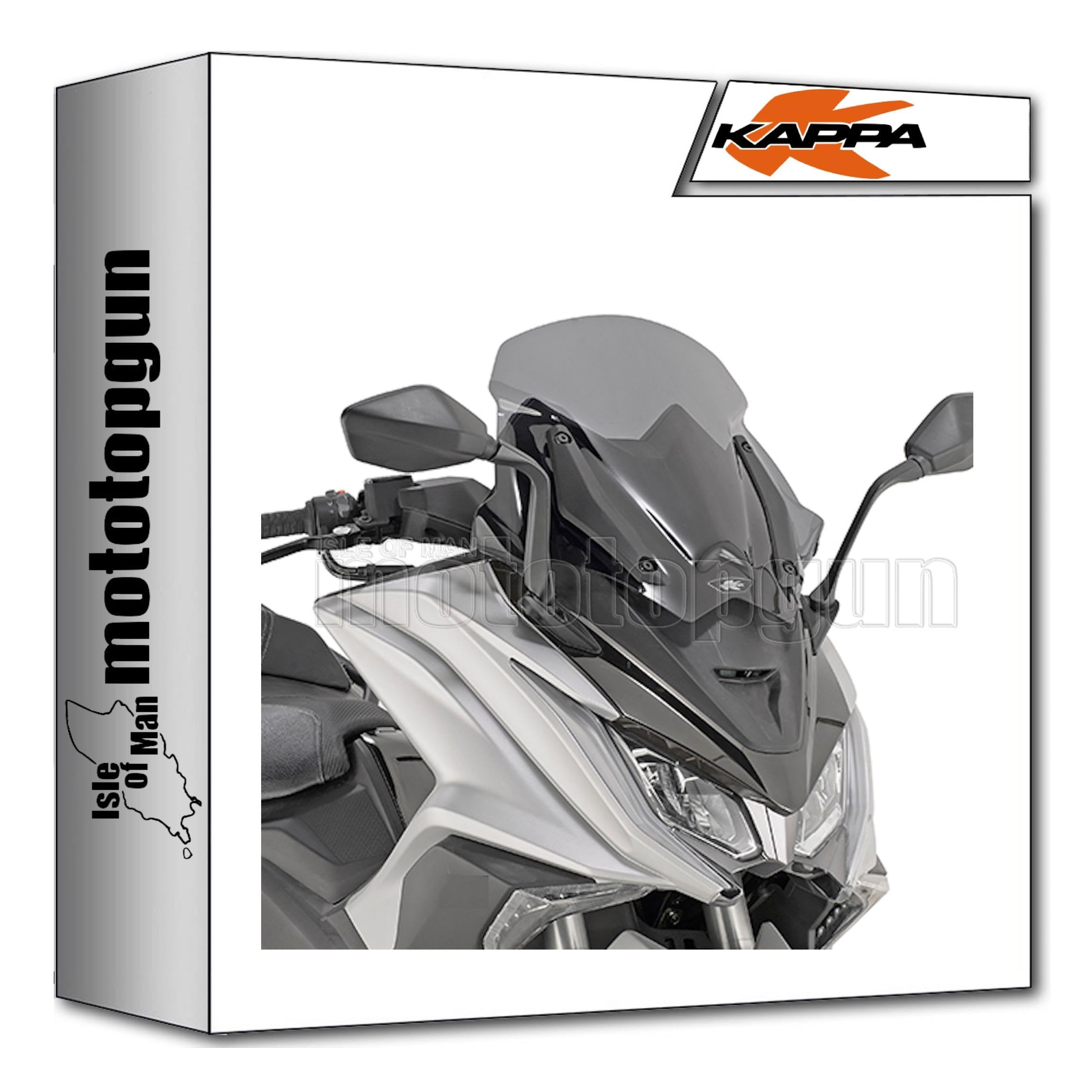 Pare-brise Bas KAPPA Pour KYMCO AK 550 (2017-2019) - Taille 42x48,5 Cm - Fumé - Neuf Avec Kit De Fixation