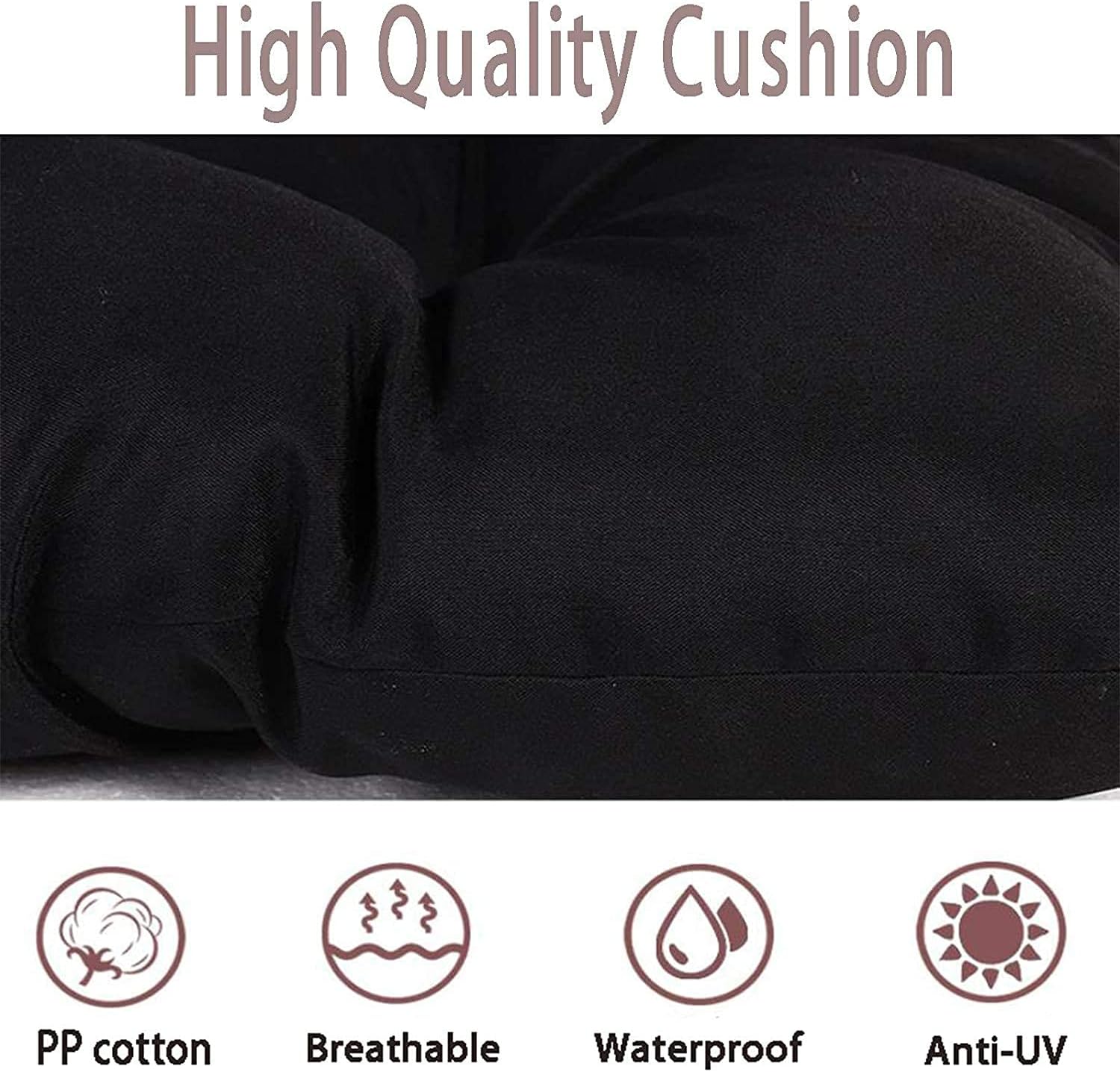 WEIGE Garden Bench Cushion with backrest for Garden Swing 2 3-Seater Waterproof Outdoor Terrace Lounger pad Luxurious Soft Replacement Lounge Chair Non-Slip Large mat 100 cm