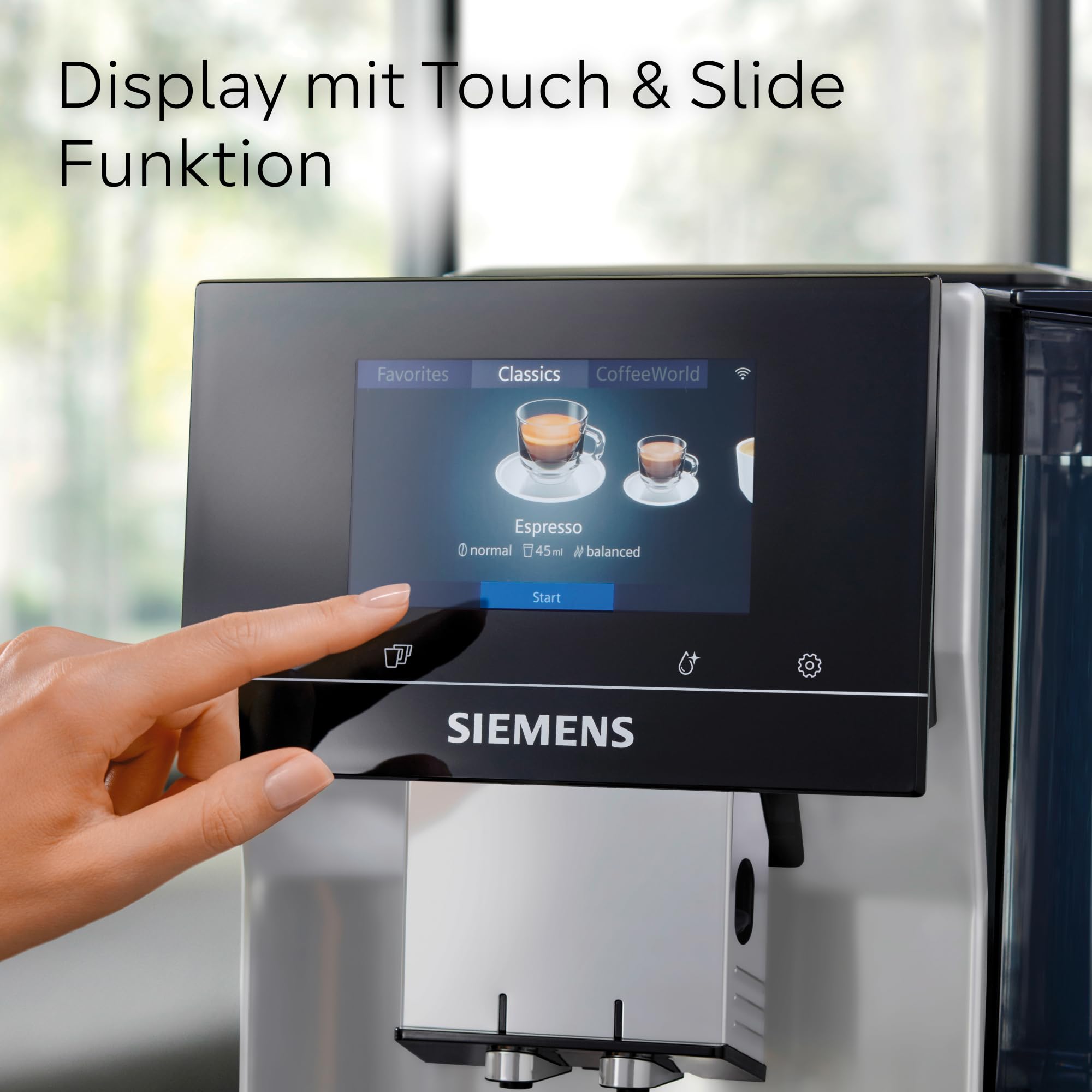 Siemens EQ700 classic Kaffeevollautomat TFT-Display 36 Getränke Cold Brew Silber TP715E17