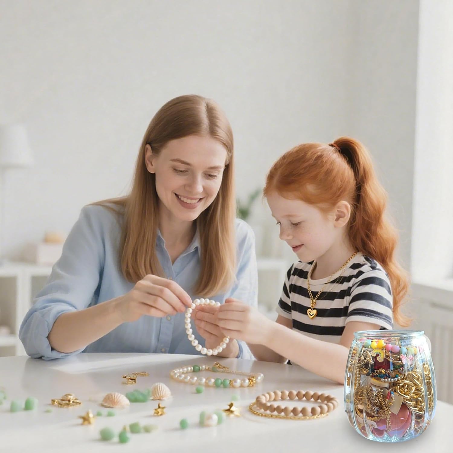 Mystery Jewelry Jar - 2Lbs, Christmas Surprise Jewelry Jar Mystery, Mixed Style Jewelry Set for Women, Assorted Necklaces, Earrings, Bracelets, Rings, Unique Birthday Gifts for Her (45-50Pcs) - Image 6